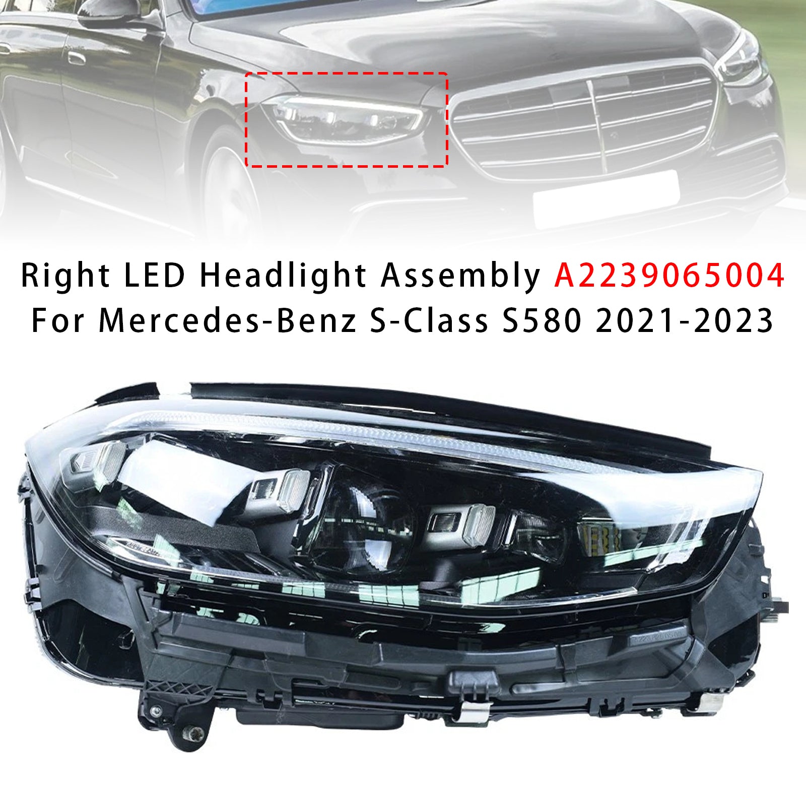 Right LED Headlight Assembly A2239065004 For Mercedes-Benz S-Class S580 21-2023