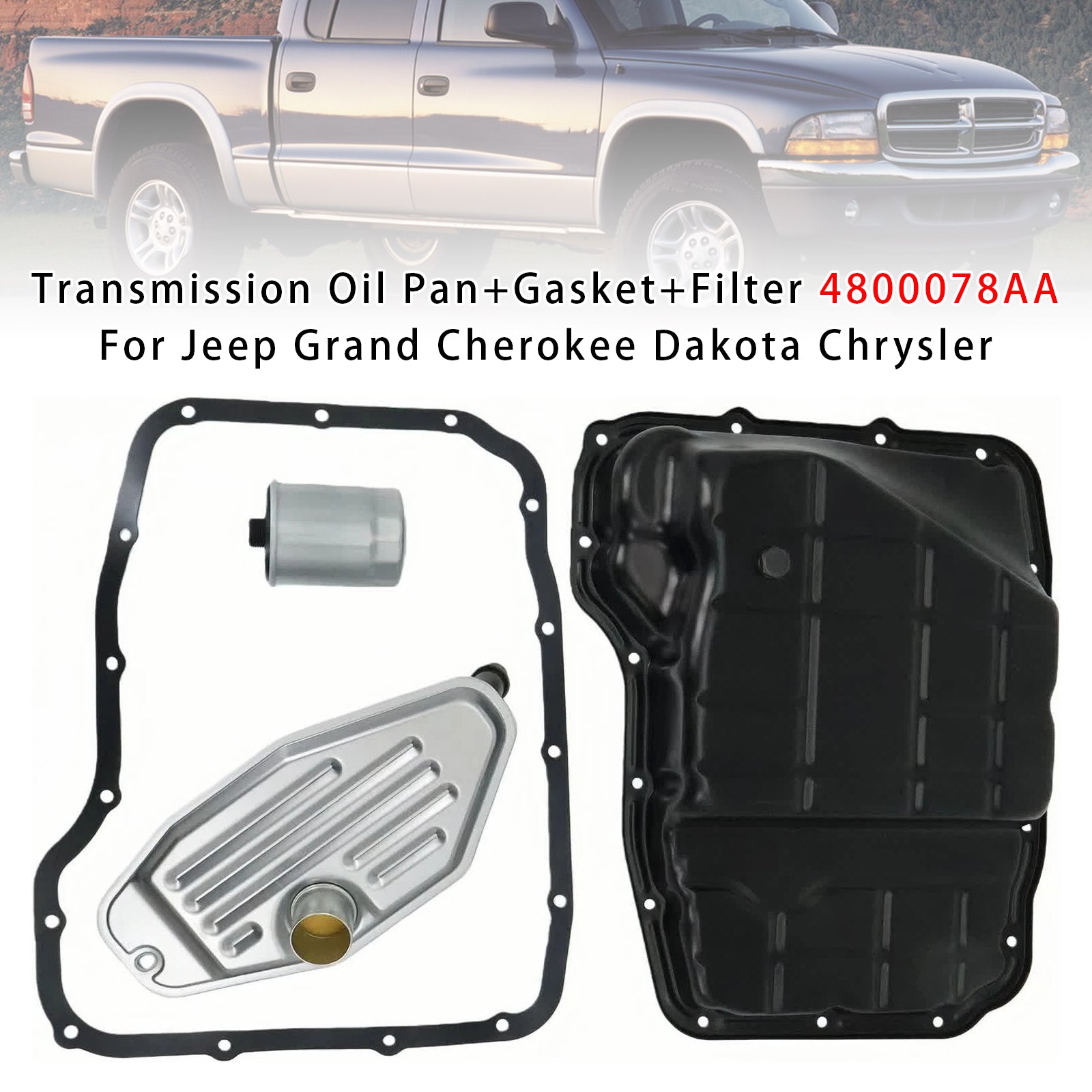 Transmission Oil Pan+Gasket+Filter 4800078AA For Jeep Grand Cherokee Dakota