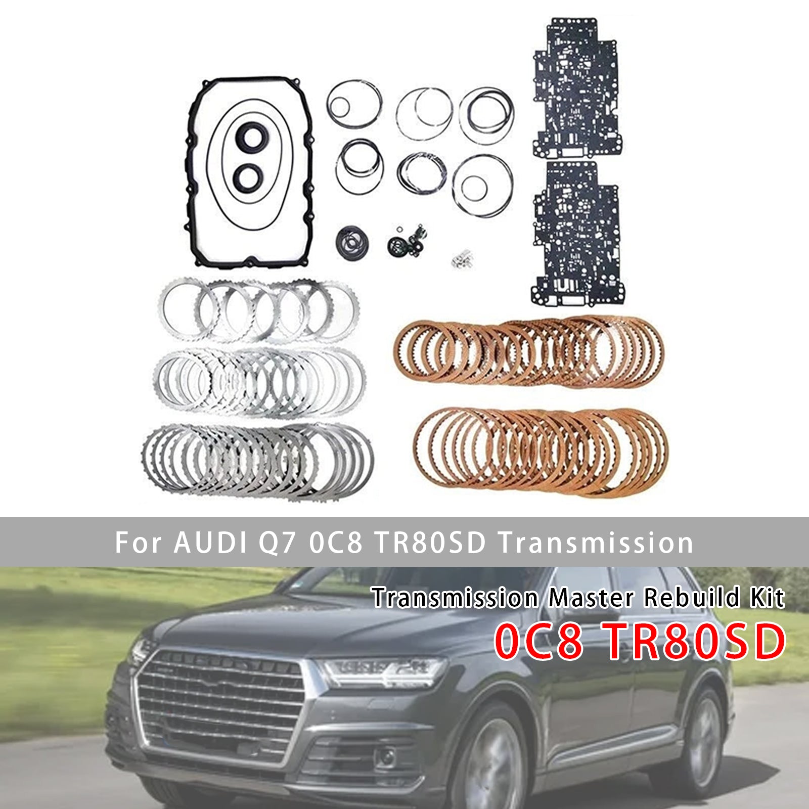 0C8 TR80SD Transmission Master Rebuild Kit Overhaul For AUDI Q7 3.0L 4.2L 09-14