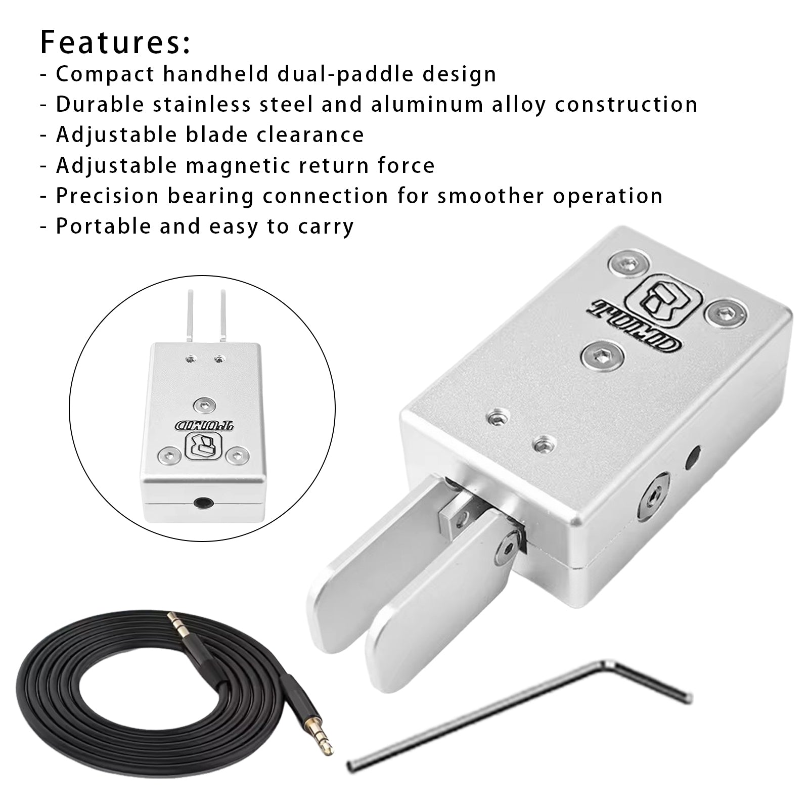 Handheld CW Morse Key Portable Telegraph Key Double Paddle Automatic Key CW Code