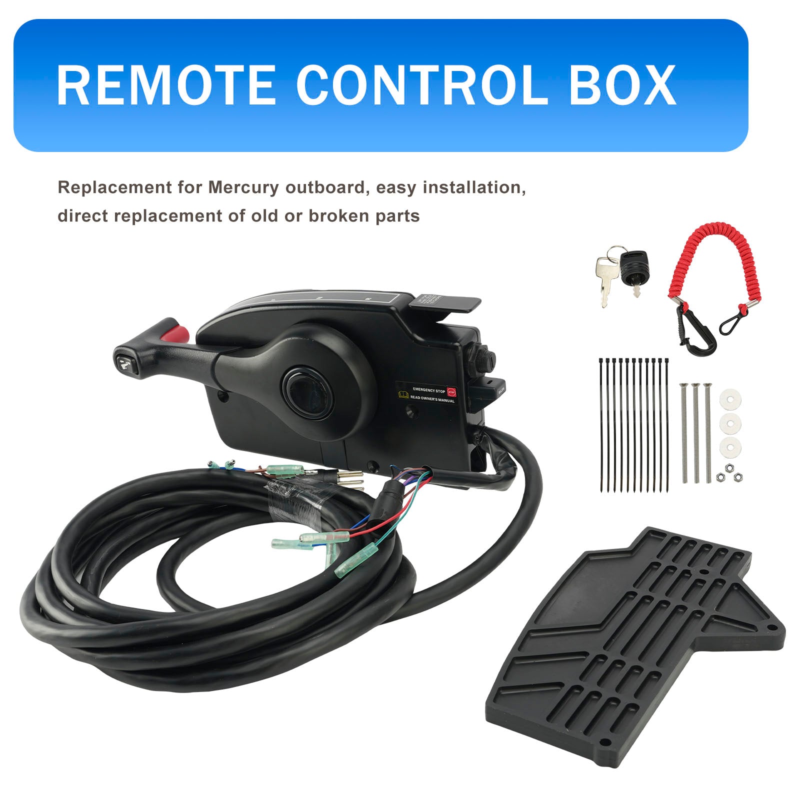 Remote Control Box 881170A15 for Mercury Outboard Side Mount Trim Tilt 8 Pin