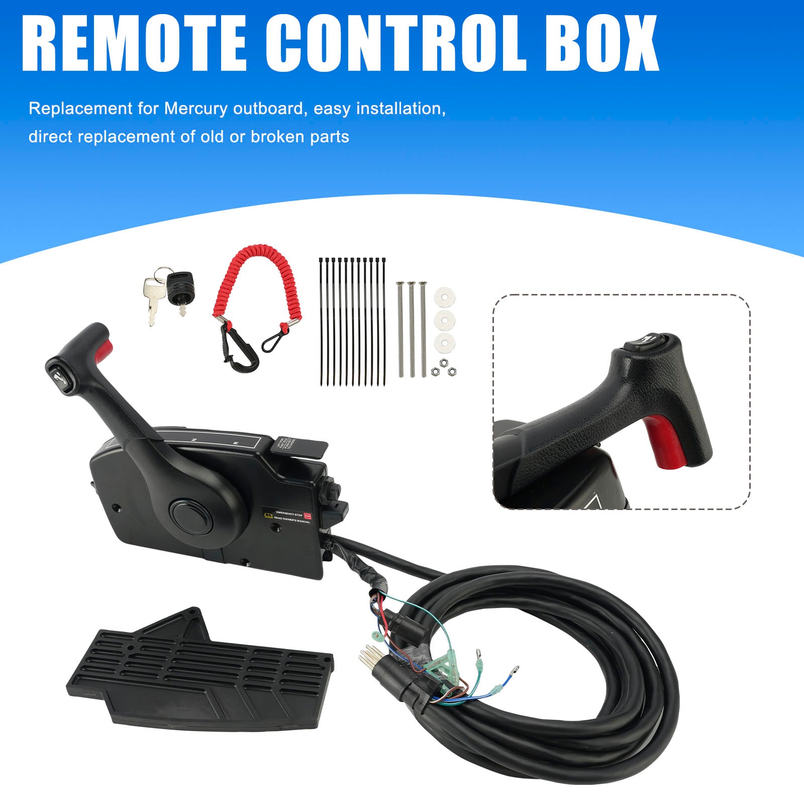 Remote Control Box 881170A15 for Mercury Outboard Side Mount Trim Tilt 8 Pin