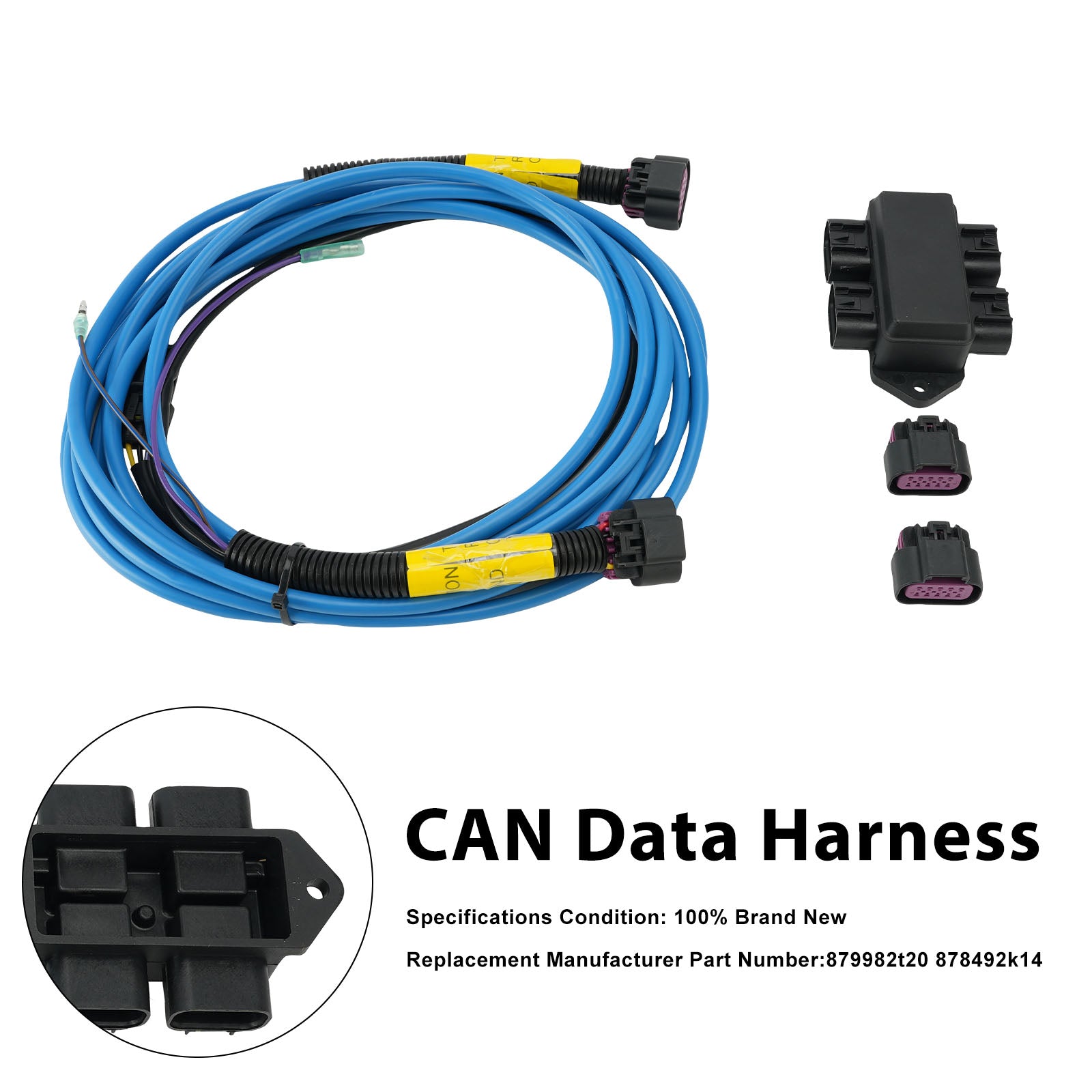 CAN Data Harness for Mercury Marine SmartCraft J Box 879982t20 878492k14