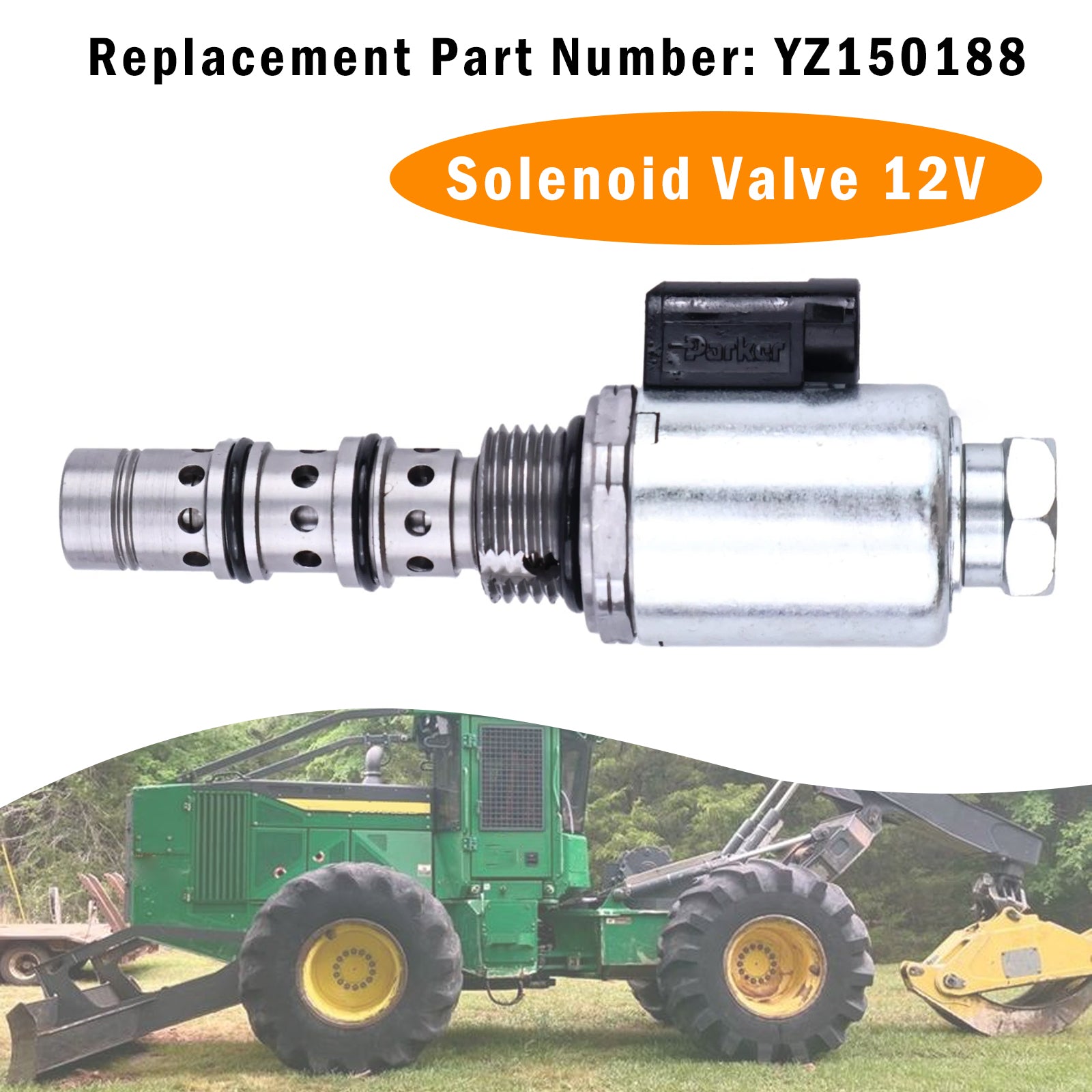 YZ150188 12V Solenoid For John Deere 6068 Engine 640G-III 648G-III AG150 AG250