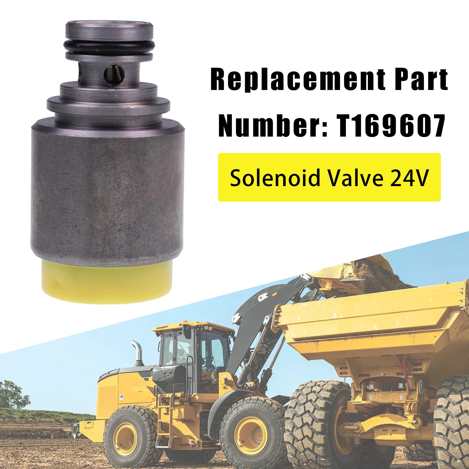 T169607 Solenoid Valve 24V For John Deere 300C 444G 444JR 544P 624J 744H 824K