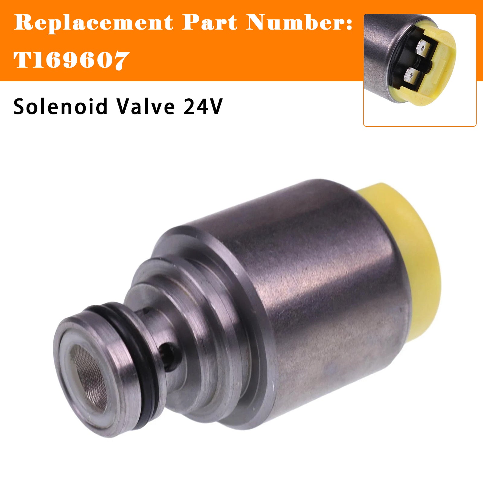 T169607 Solenoid Valve 24V For John Deere 300C 444G 444JR 544P 624J 744H 824K