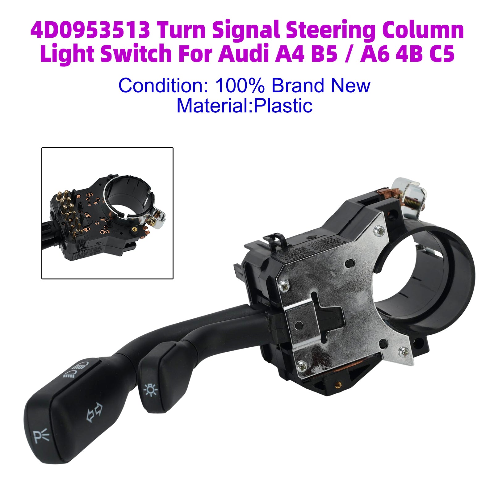 4D0953513 Turn Signal Steering Column Light Switch For Audi A4 B5 / A6 4B C5