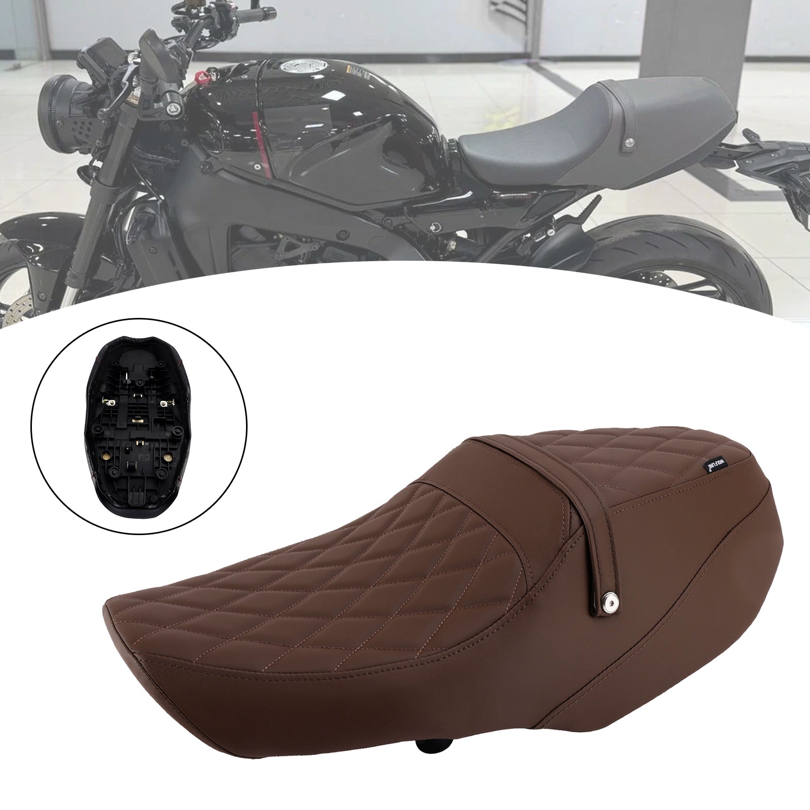 Front Raider Seat Driver Cushion Pu Fit Brown For Yamaha Xsr900 Xsr 900 22-25
