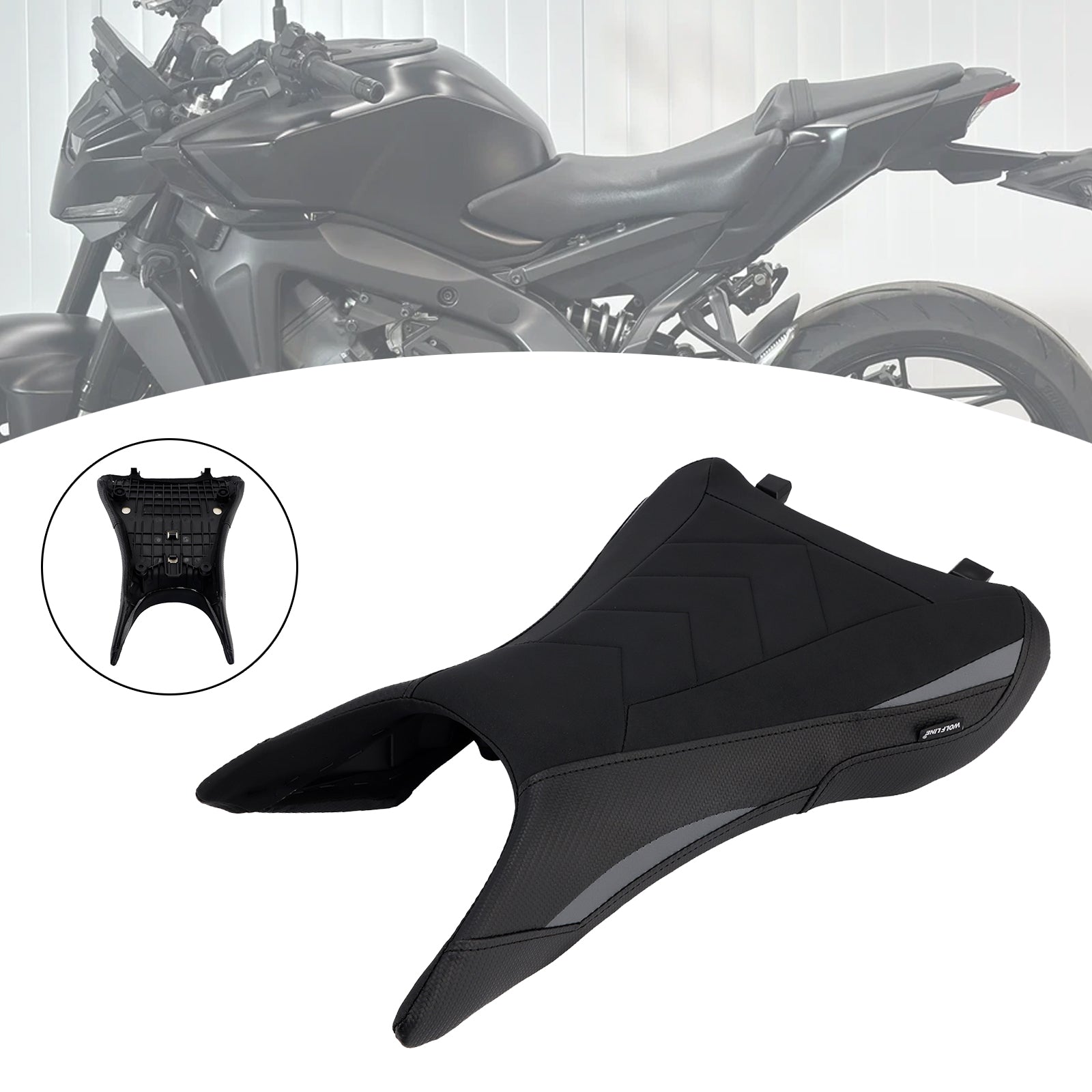 Front Raider Seat Driver Cushion Pu Fit Gray For Yamaha Mt-09 Mt09 2024-2026 25