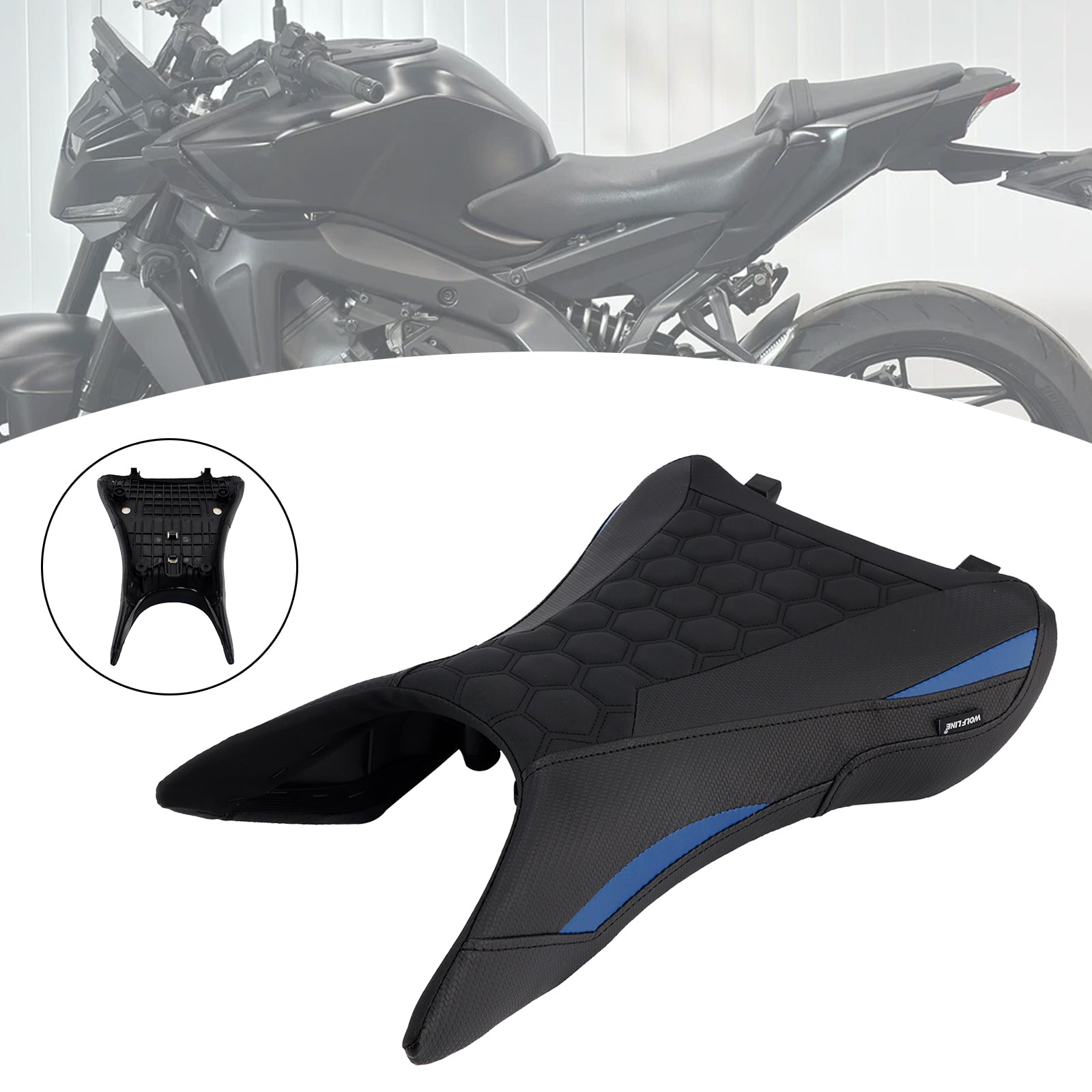 Front Raider Seat Driver Cushion Pu Fit Blue1 For Yamaha Mt-09 Mt09 2024-2026