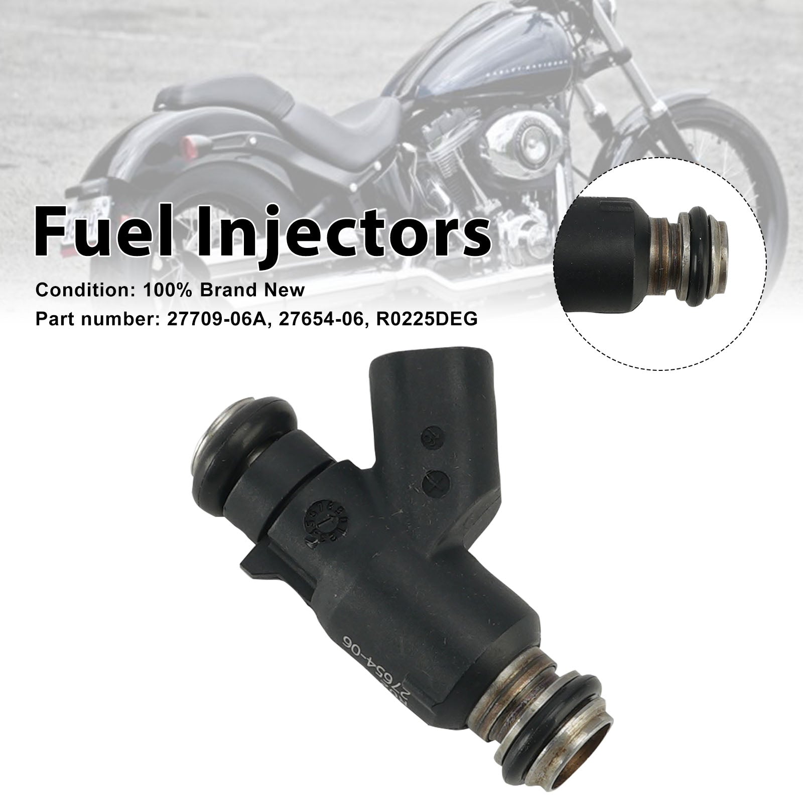 27654-06 Fuel Injectors 27709-06A Fits For Dyna Cross Bones 25 Degree