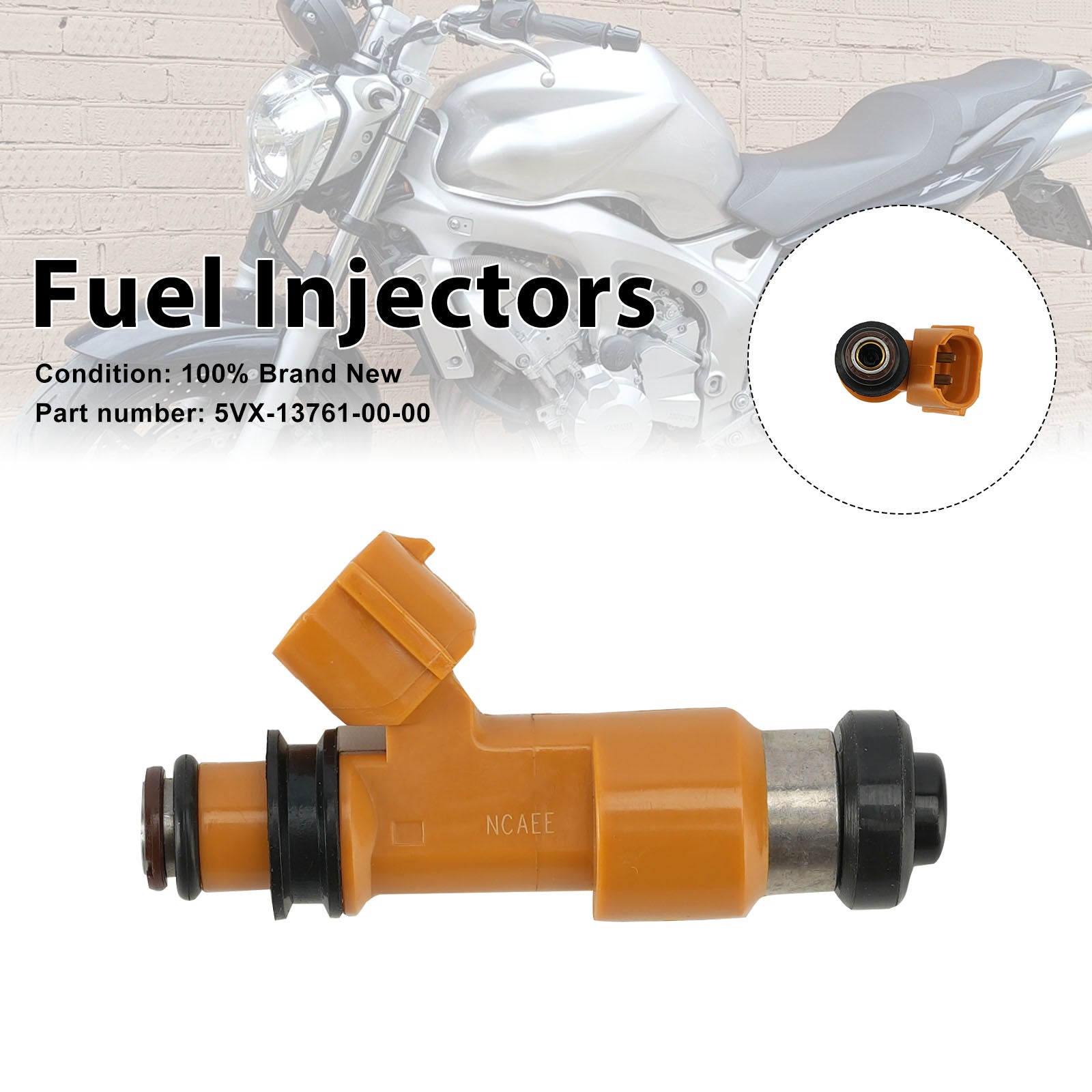 Fuel Injectors 5VX-13761-00-00 For Yamaha FZ6 04-09 FZ6R 09-17