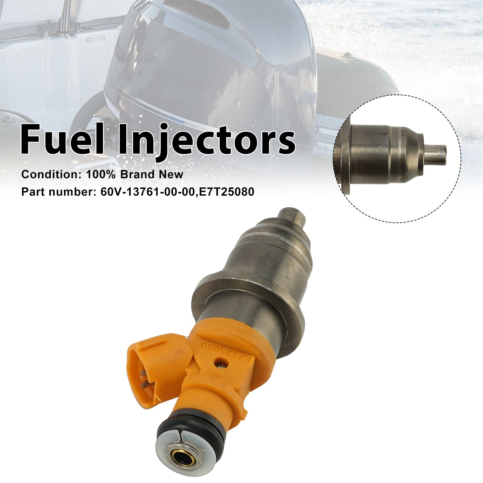 E7T25080 Fuel Injectors 60V-13761-00-00 For Yamaha Outboard 250 300 HP