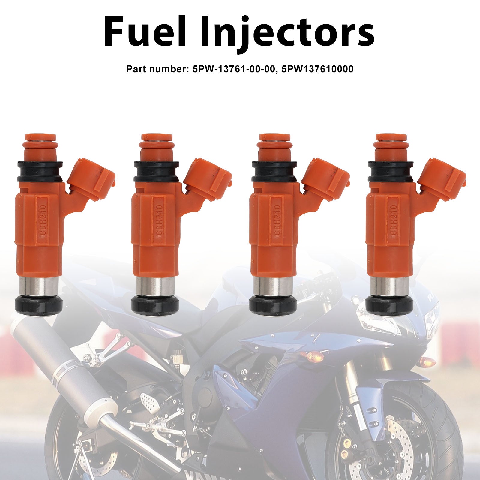 4PC Fuel Injectors 5PW-13761-00-00 For Yamaha YZF R1 YZF-R1 2002-2003