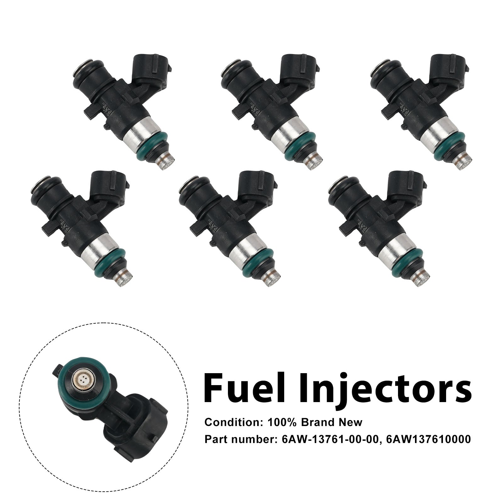 6PC Fuel Injectors 6AW-13761-00-00 For Yamaha Outboard 225/250/300/350HP