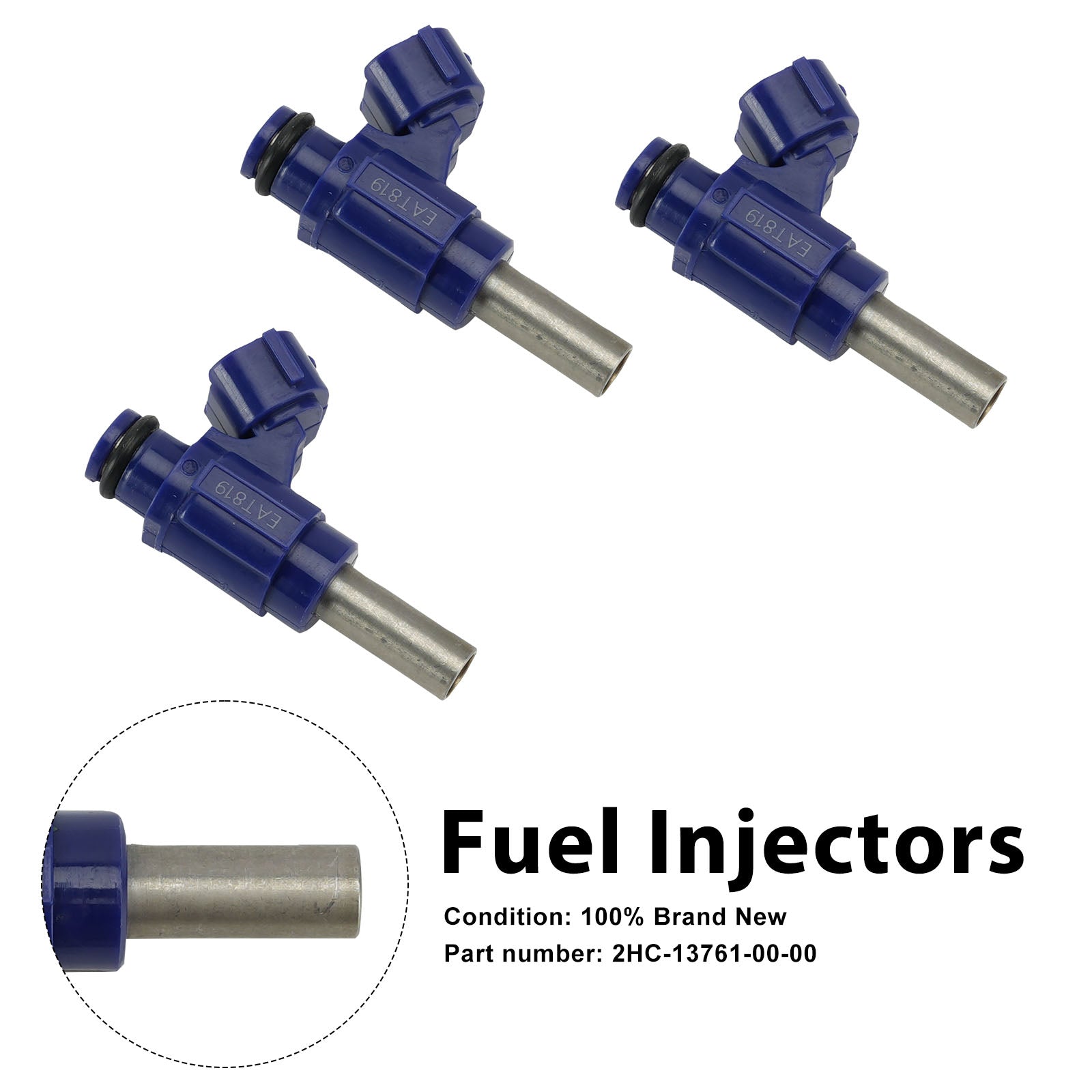 3PC Fuel Injectors 2HC-13761-00-00 For Yamaha WaveRunner 2018-2023 VX EX