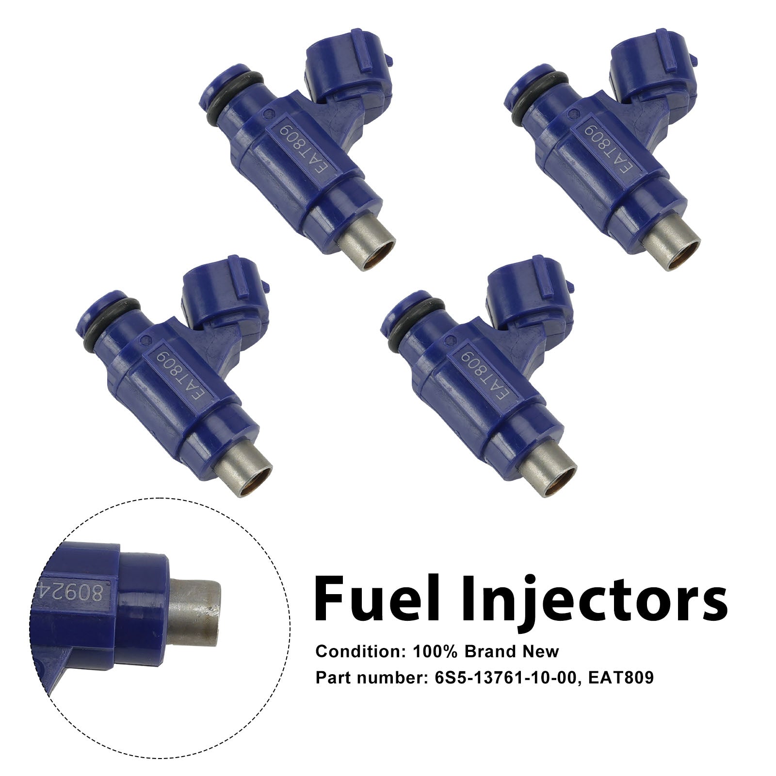 4PC EAT809 Fuel Injectors 6S5-13761-10-00 For Yamaha WaveRunner VX HO SHO