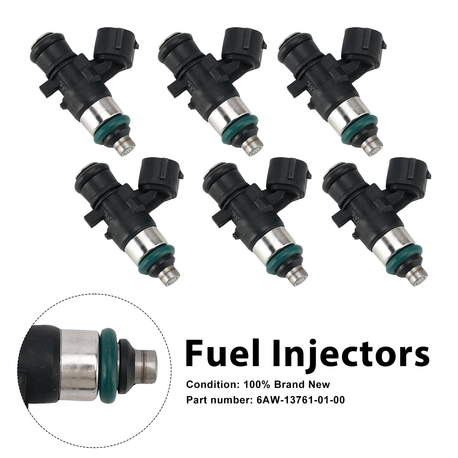 6PC Fuel Injectors 6AW-13761-01-00 For Yamaha Outboard 300HP LF300XSB2