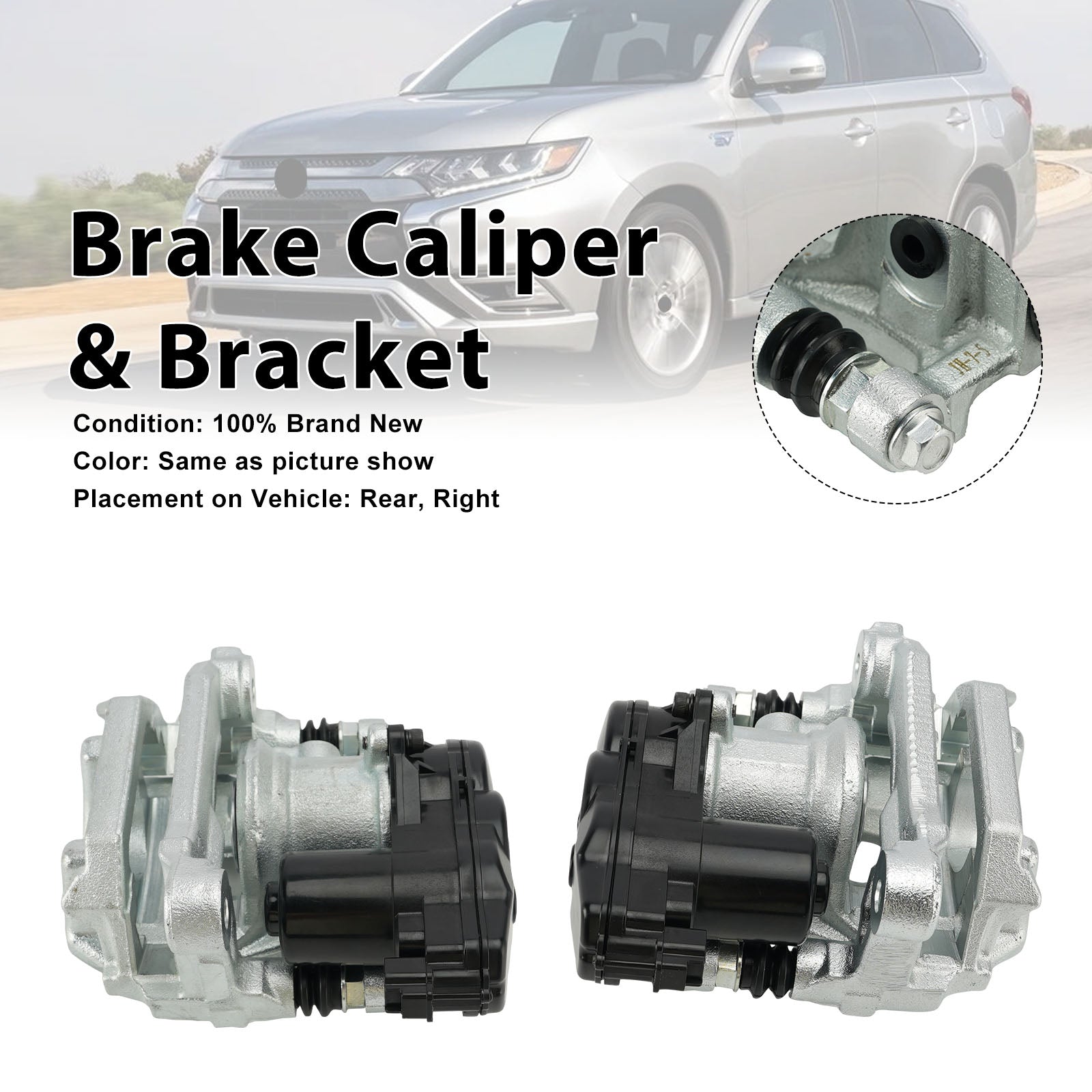 2PCS Rear Brake Caliper 4605C044 Fit Mitsubishi Outlander MK3 2013-2021 w/Motor