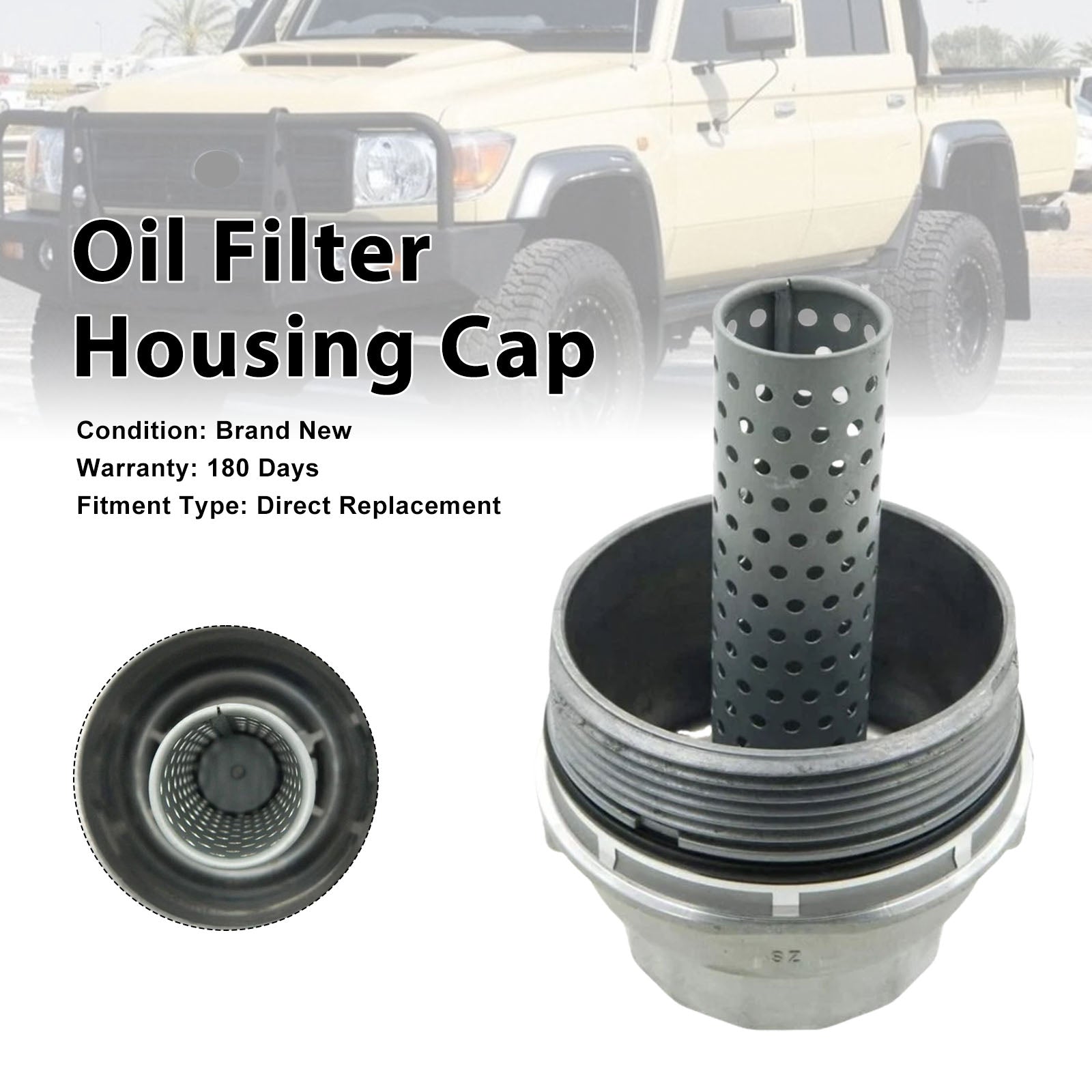 Oil Filter Housing Cap For Toyota Land Cruiser VDJ79R 2007-2020 15620-51010