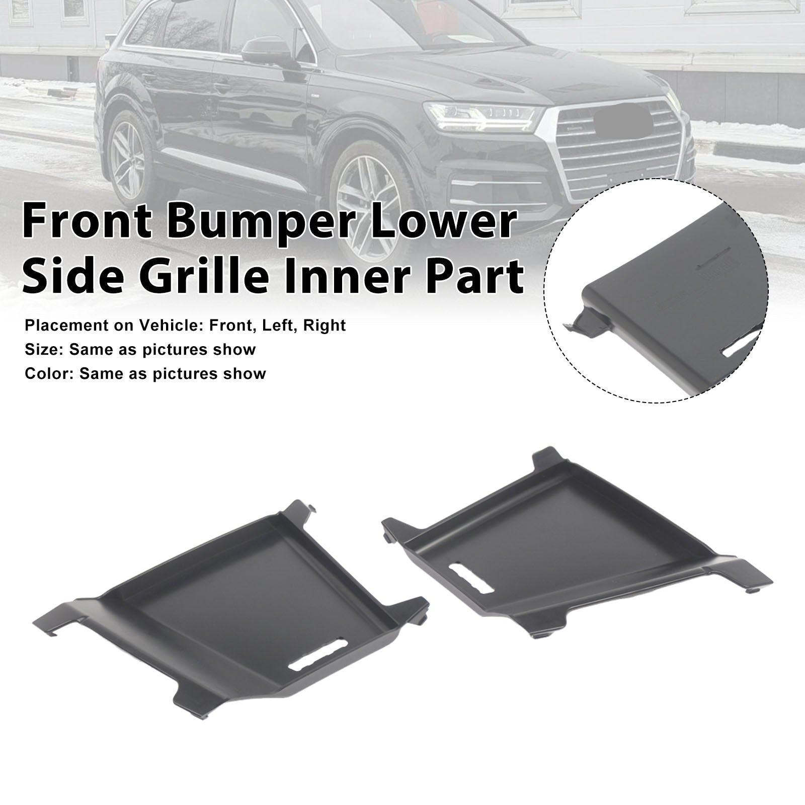 2PCS Front Bumper Grille Inner Part 4M0807151B Fit Audi Q7 S-Line 2016-2019