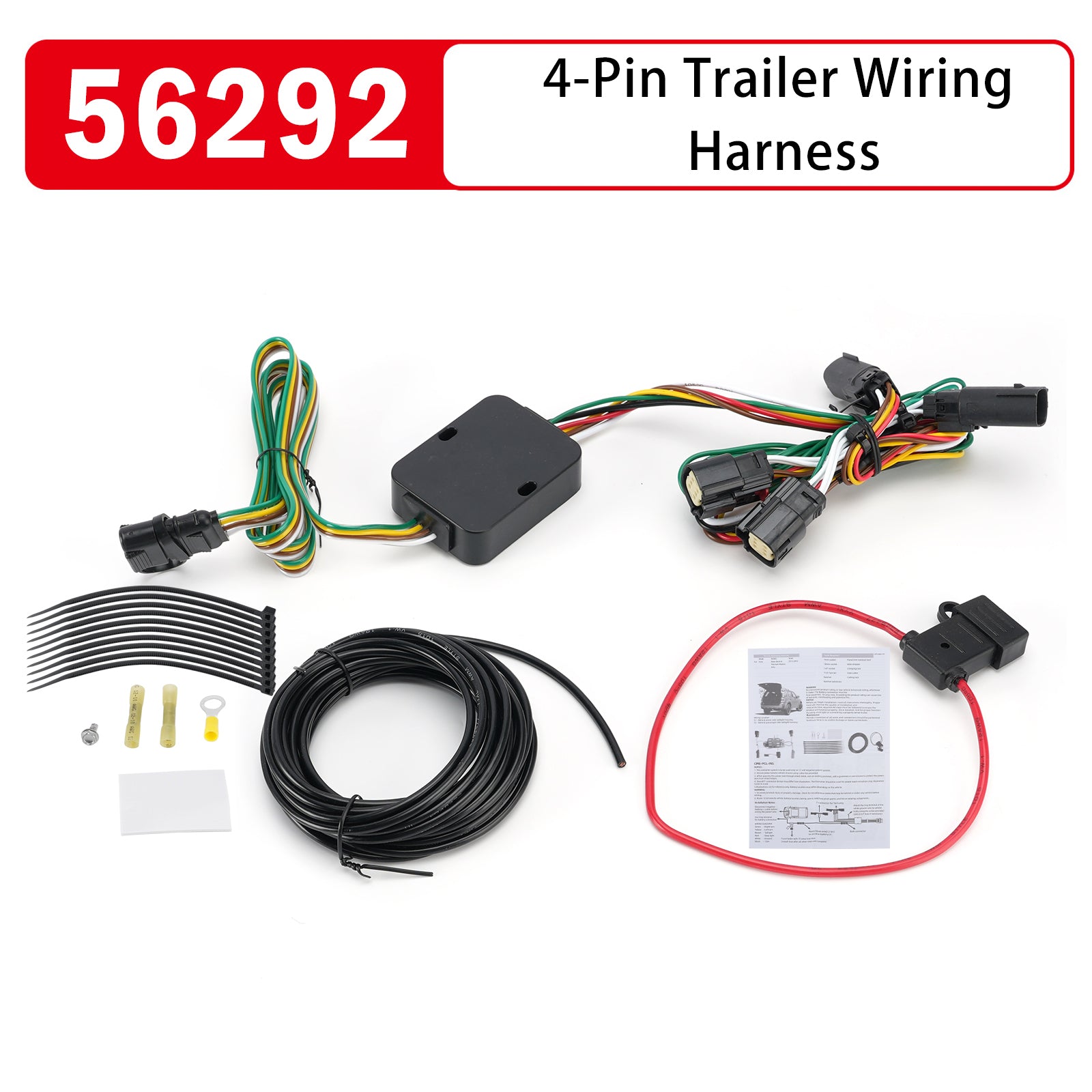 4-Pin Trailer Wiring Harness 56292 for Ford Edge Sport Titanium 2015-2018