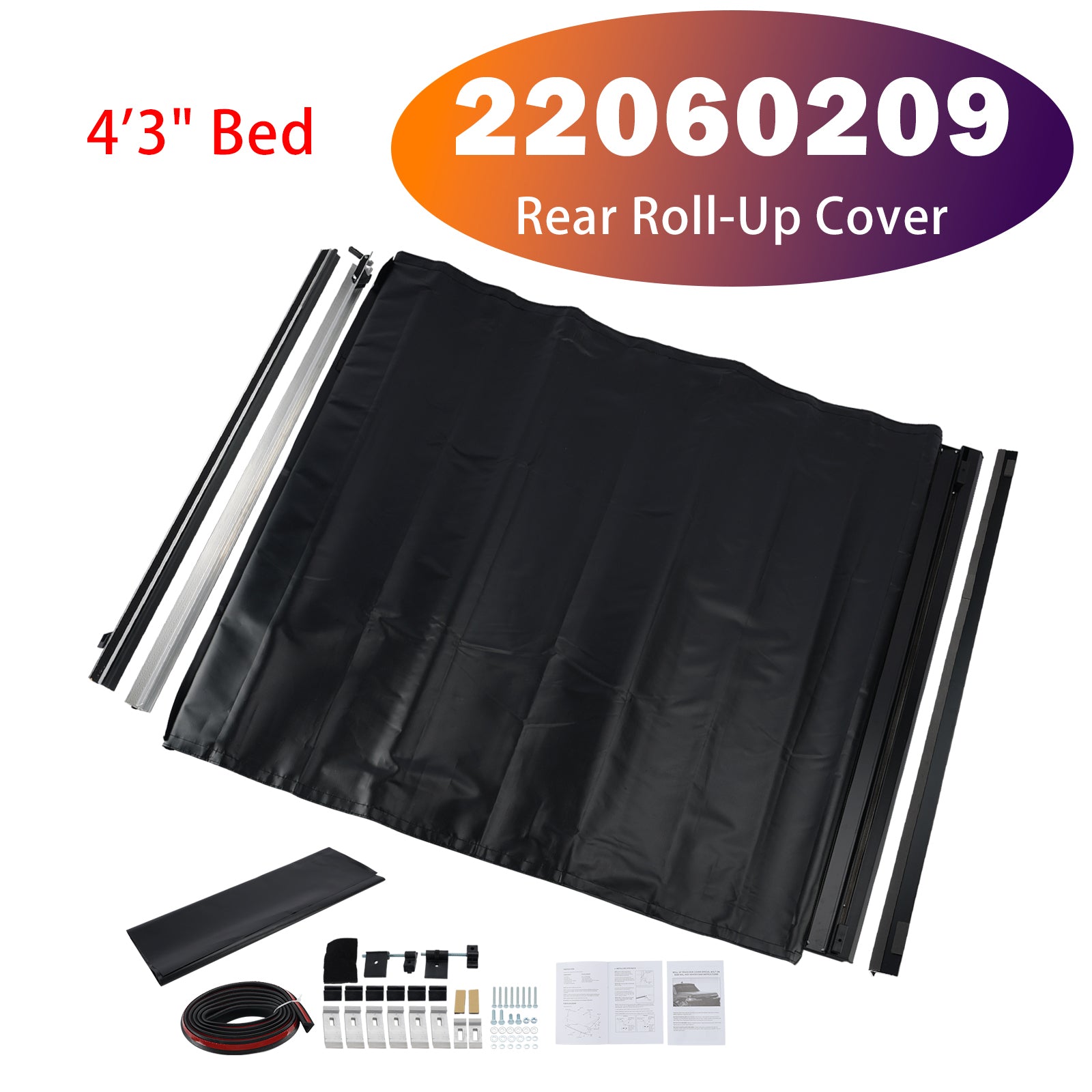 Rear Roll-Up Cover 22060209 for Hyundai Santa Cruz 2022-2026 4'3" Bed