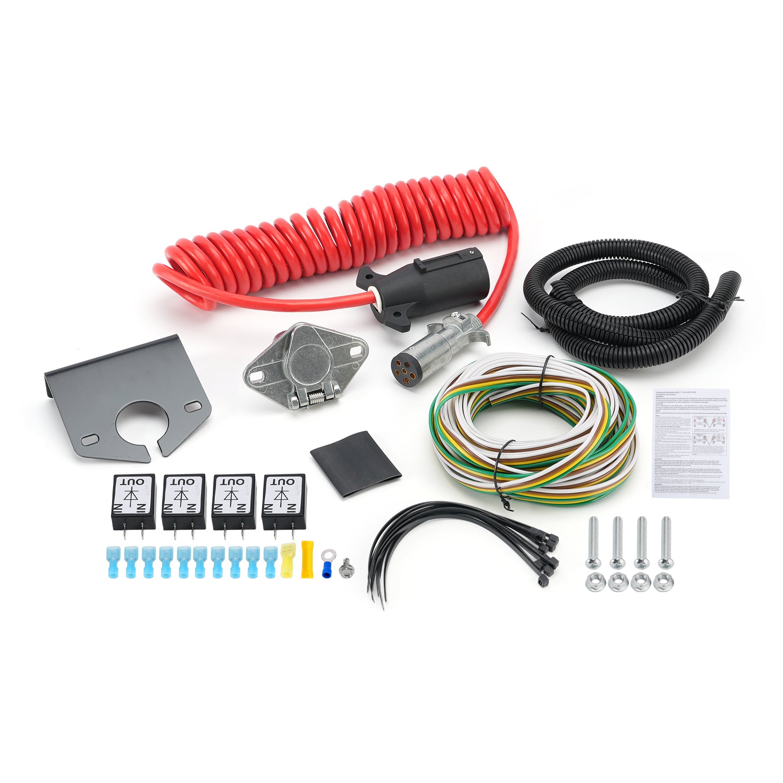 Towed Vehicle Wiring Kit 6 to 7 Way Wire Connectors for Roadmaster 15267