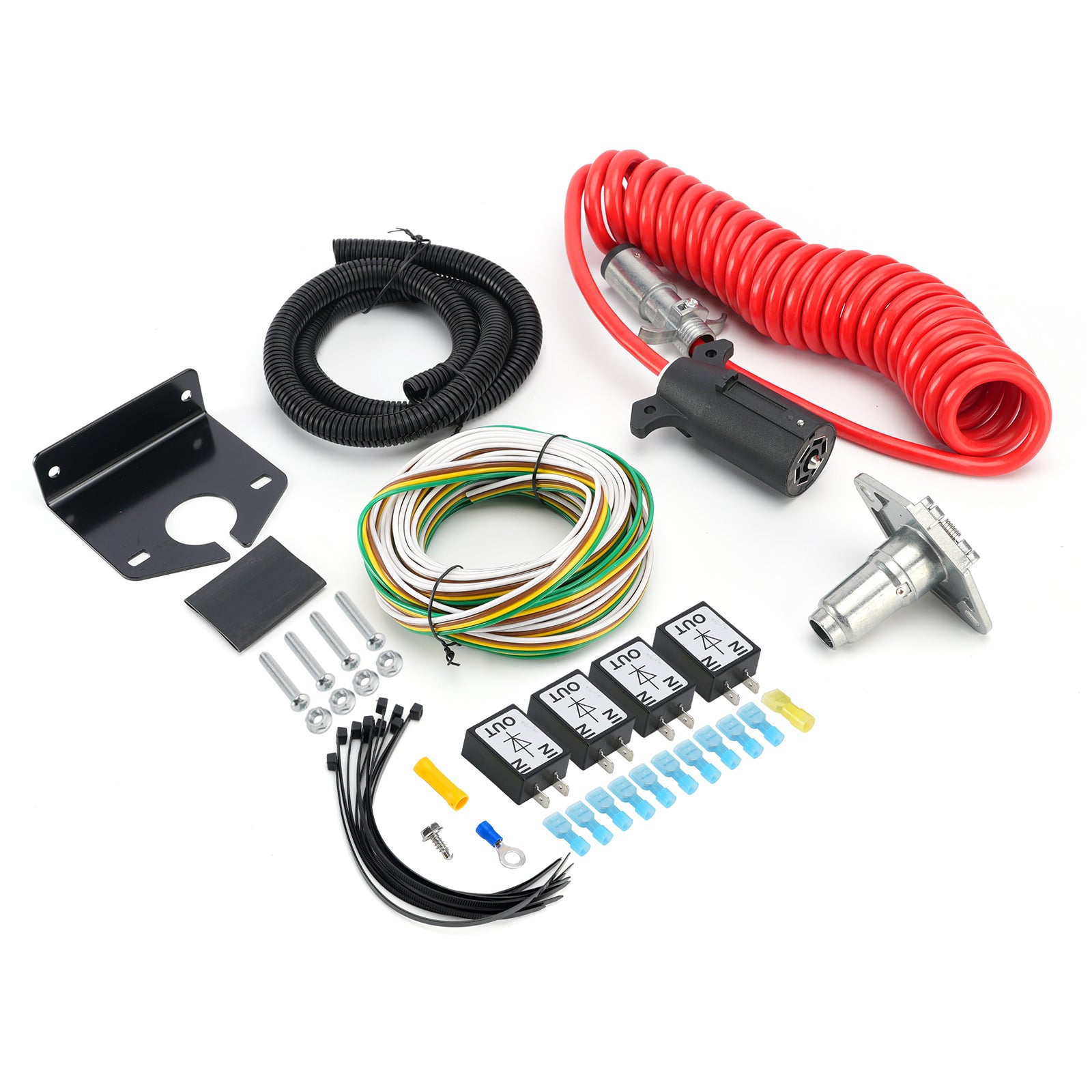 Towed Vehicle Wiring Kit 6 to 7 Way Wire Connectors for Roadmaster 15267