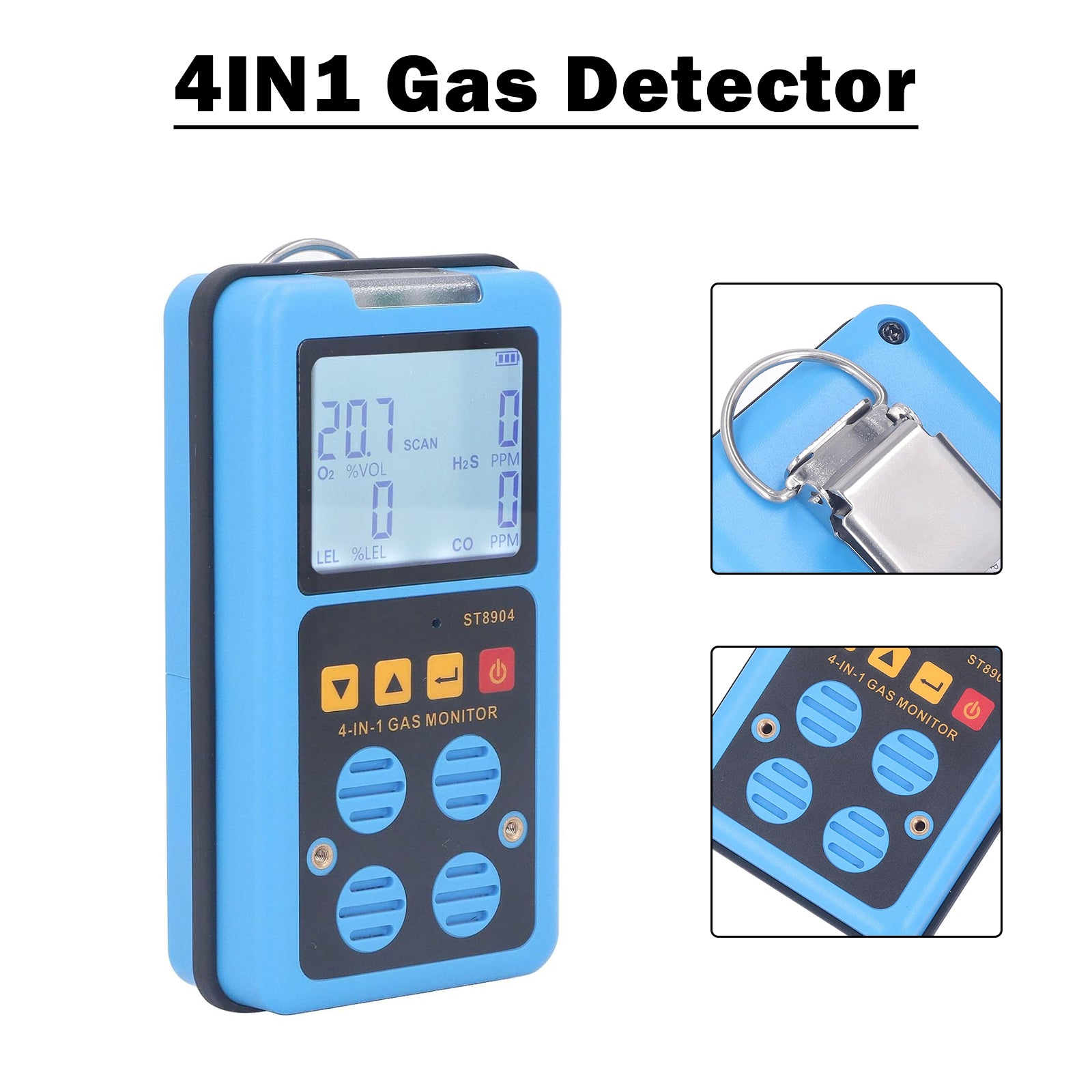 ST8904 4IN1 Gas Detector Professional Multifunctional O2 CO H20 LEL Alarm