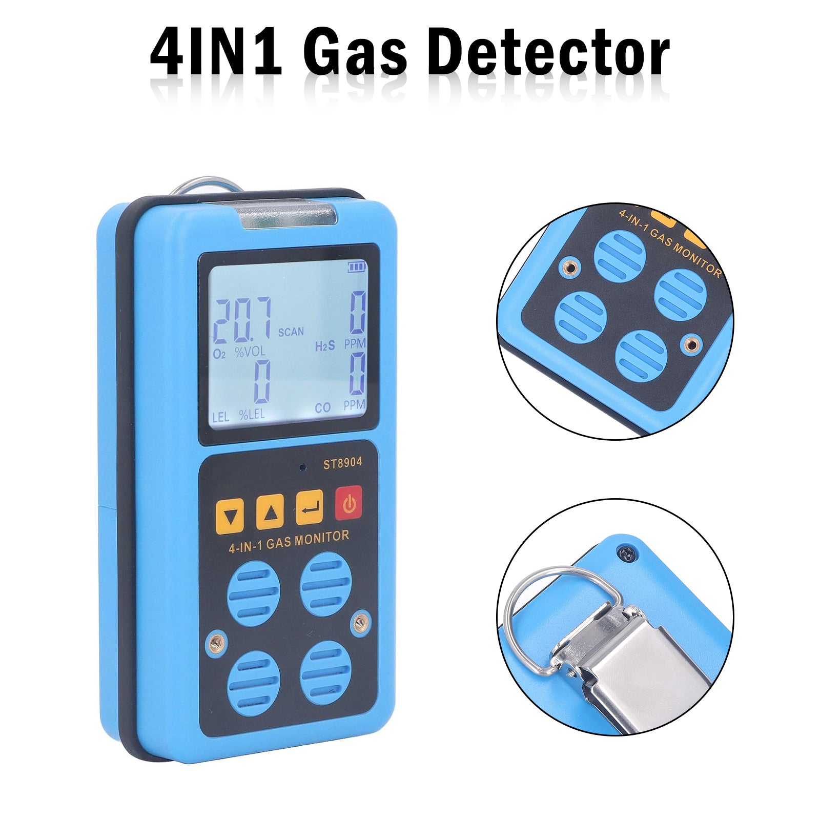 ST8904 4IN1 Gas Detector Professional Multifunctional O2 CO H20 LEL Alarm