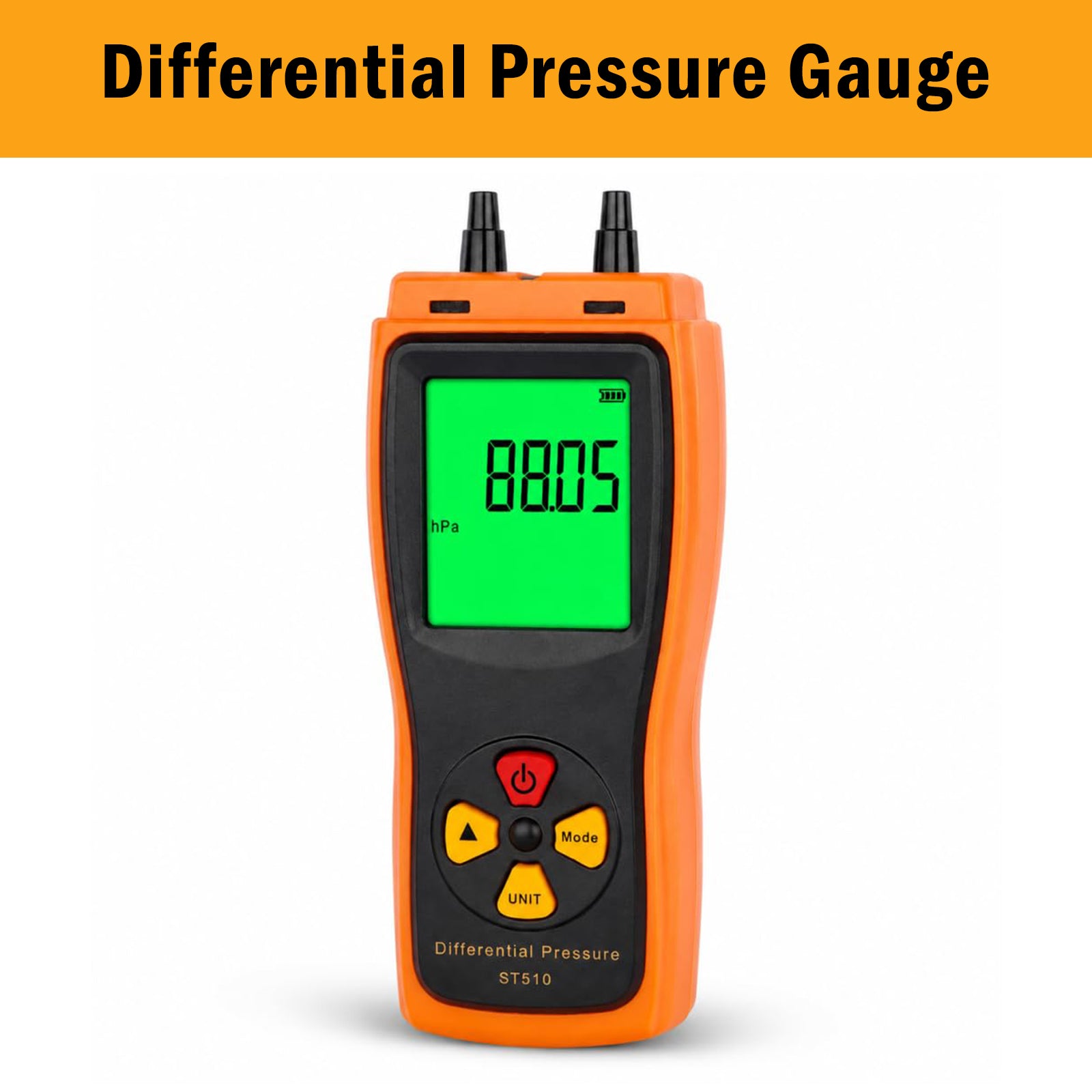 ST510 Digital Manometer Low Pressure Accurate Air Pressure Meter 0~100hPa