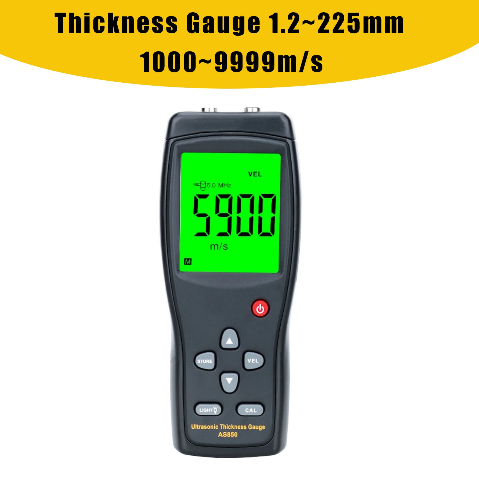 AS850 Portable Digital Ultrasonic Steel Plate Thickness Gauge 1000~9999m/s