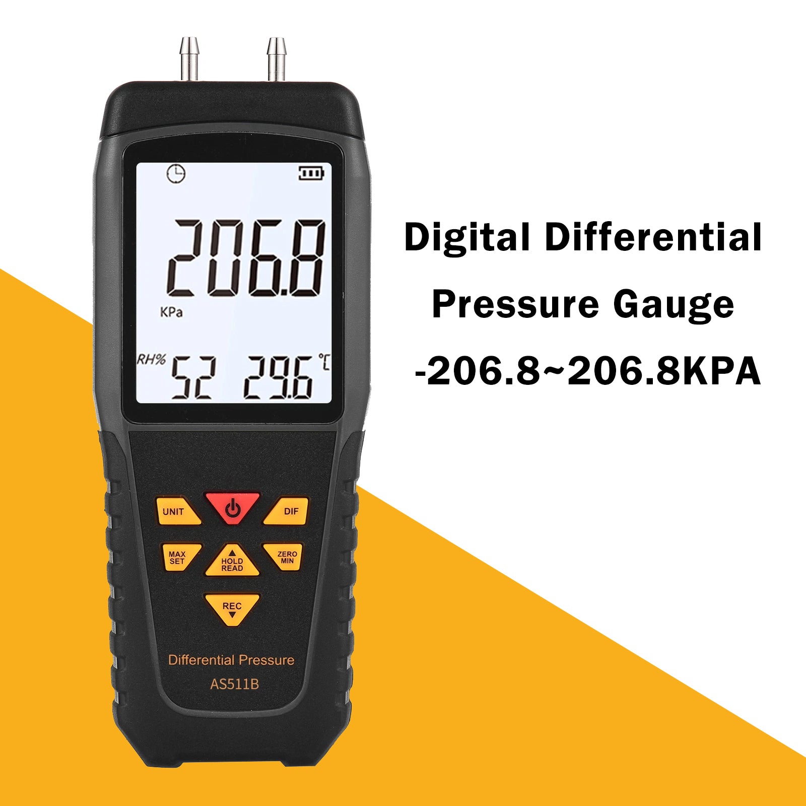AS511B High Precision Digital Differential Pressure Gauge -206.8~206.8KPA