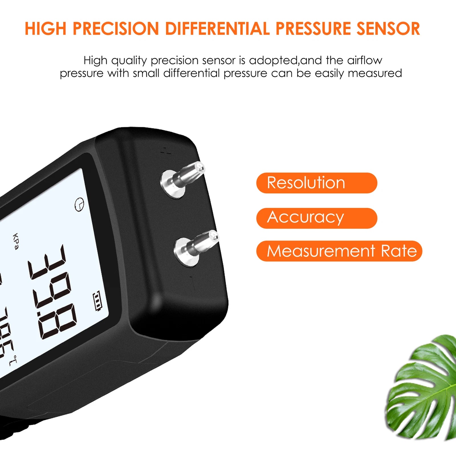AS511B High Precision Digital Differential Pressure Gauge -206.8~206.8KPA