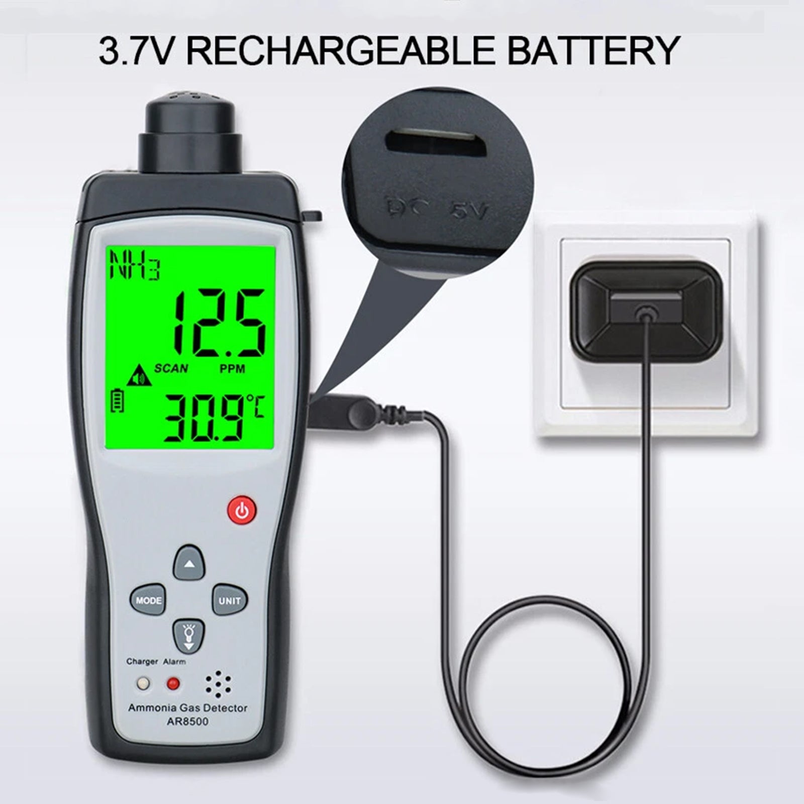 AR8500 Ammonia Gas Detector NH3 Monitor NH3 Gas Analyzer 0-100PPM