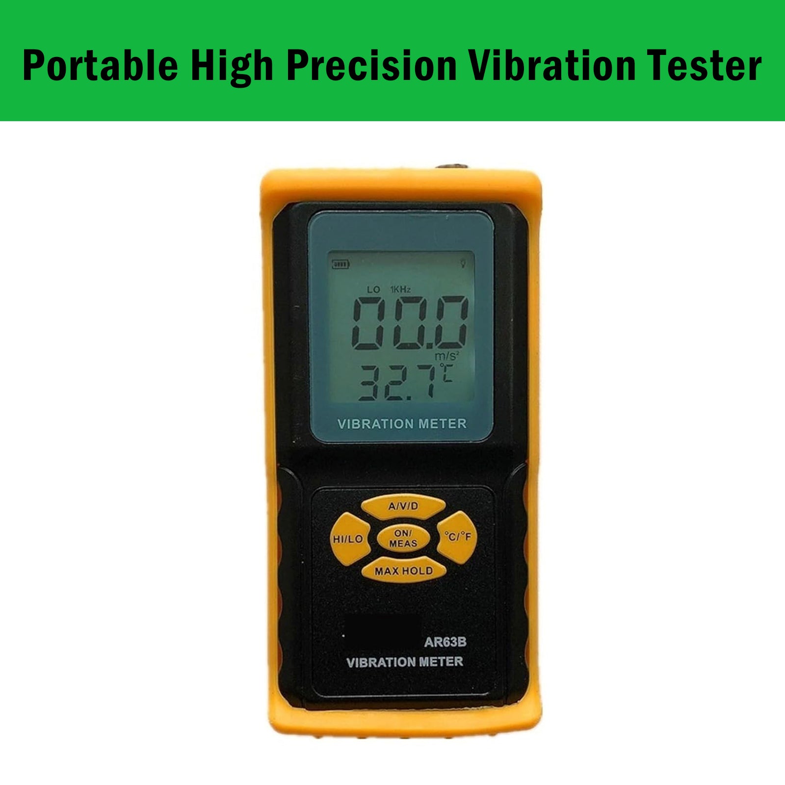 Digital AR63B Vibration Meter Vibrometer 3-in-1 Measuring Modes For Accelerat