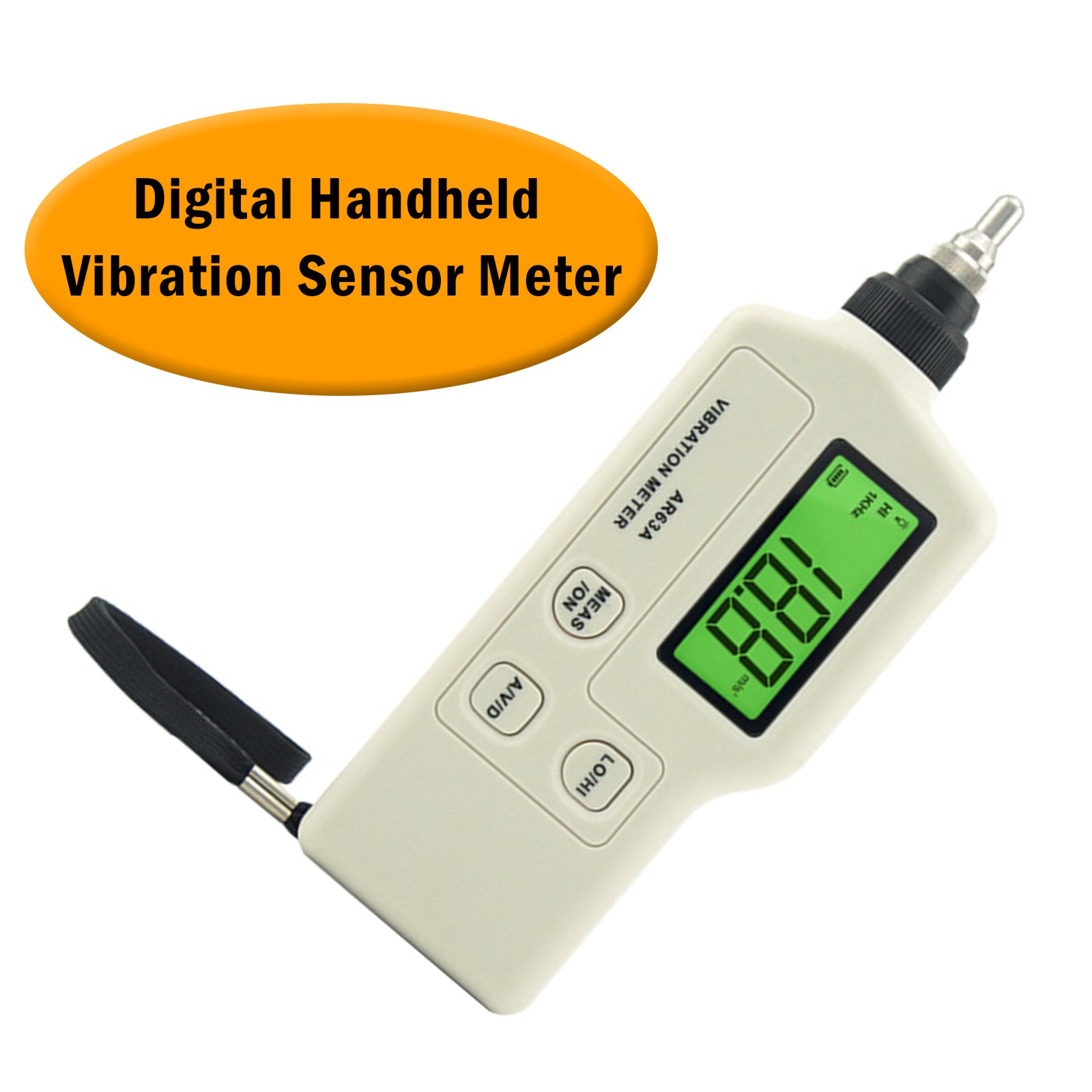 R63A Digital Handheld Vibration Sensor Meter Case Gauge Measure Tester