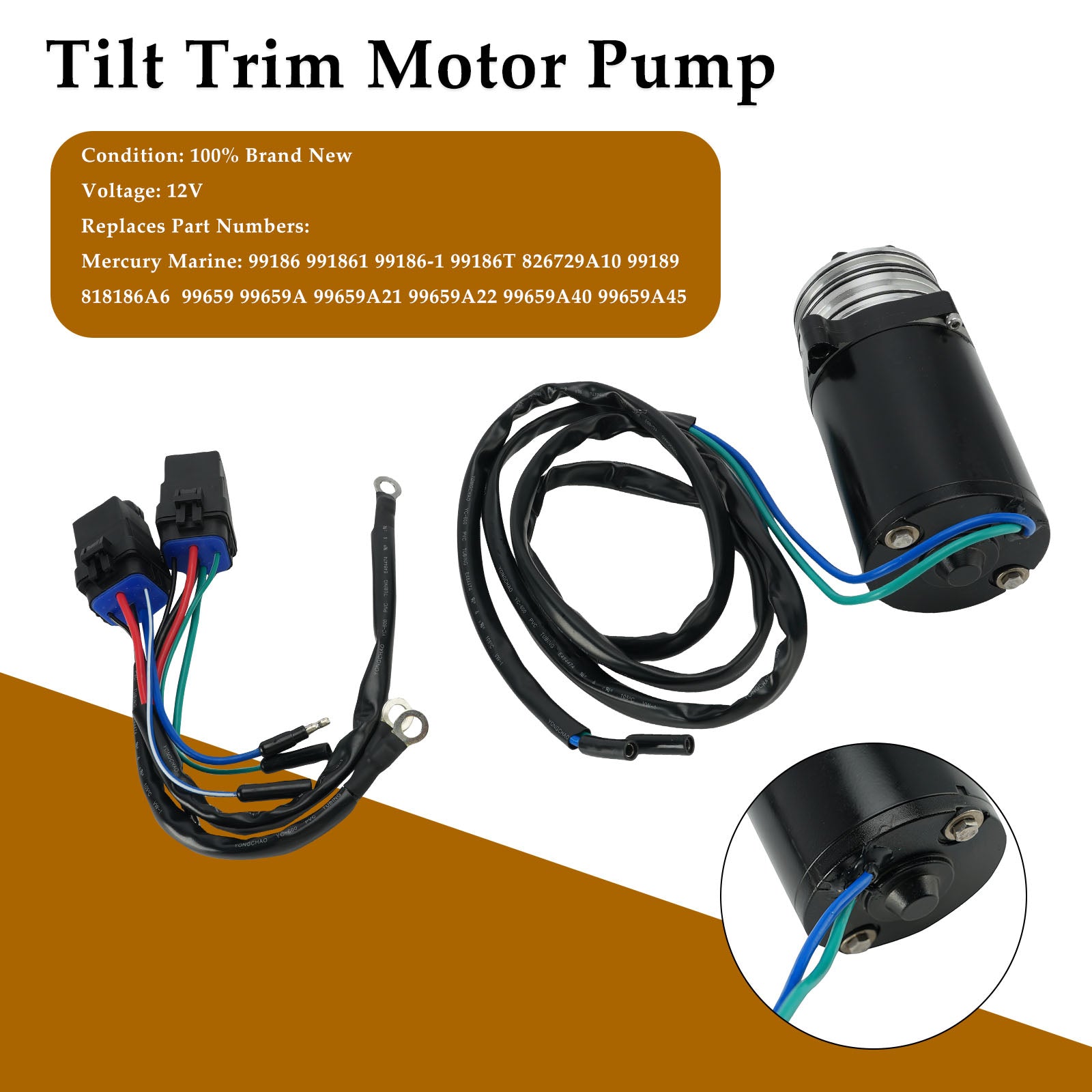 Tilt Trim Motor Pump For Mercury 40HP-220HP 10815PN 430-22012 99186 3 Wire