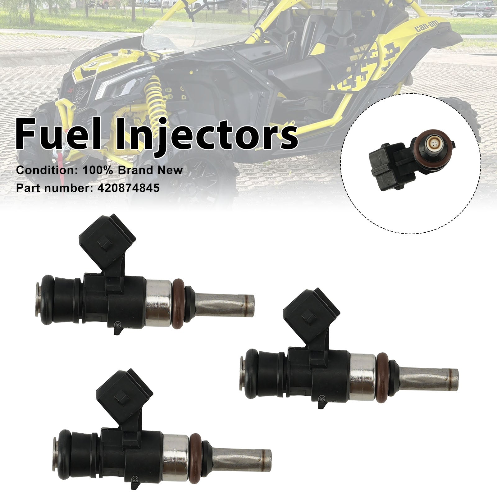 3PC 420874845 Fuel Injectors For Can-Am Maverick X3 Turbo 2017-2022