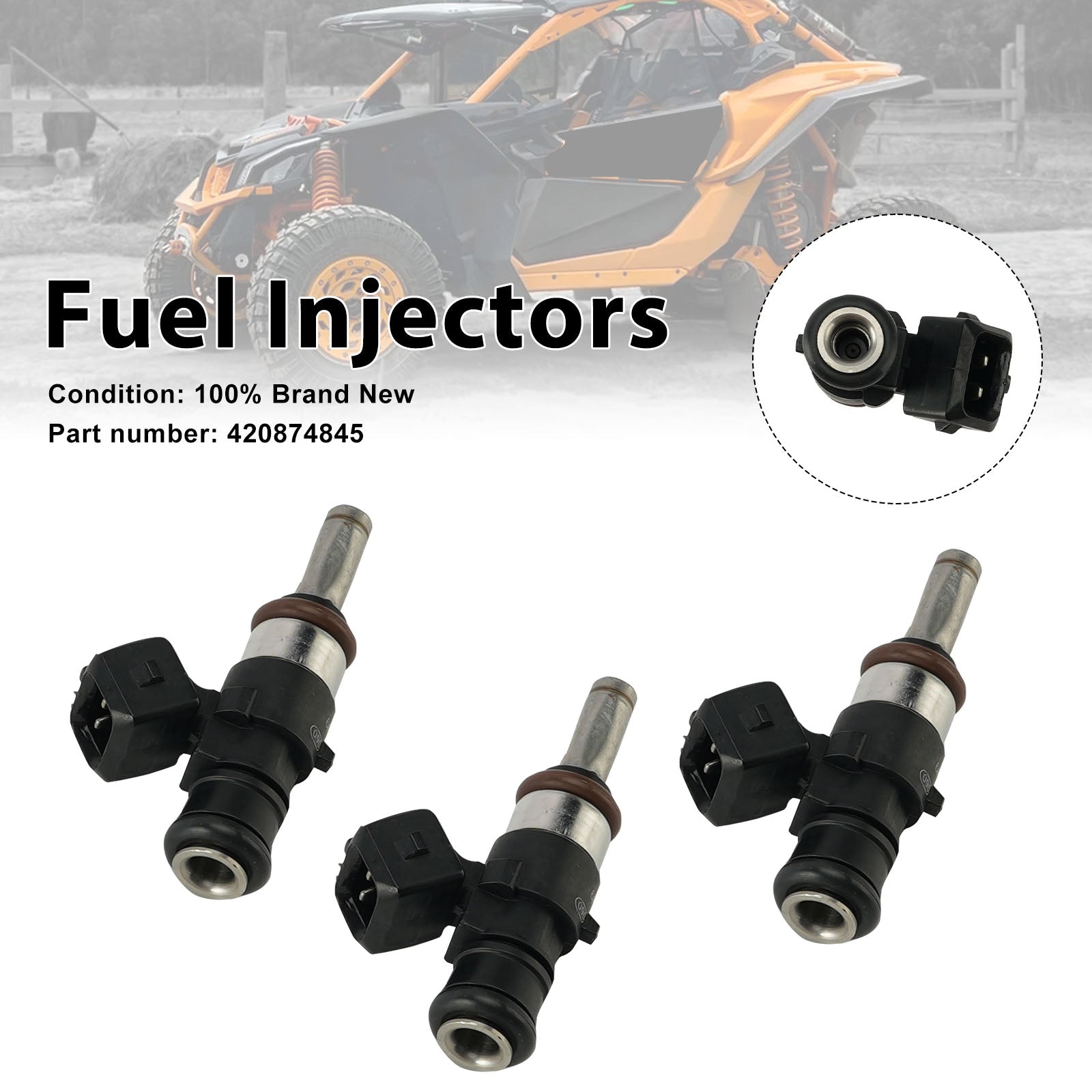 3PC 420874845 Fuel Injectors For Can-Am Maverick X3 Turbo 2017-2022