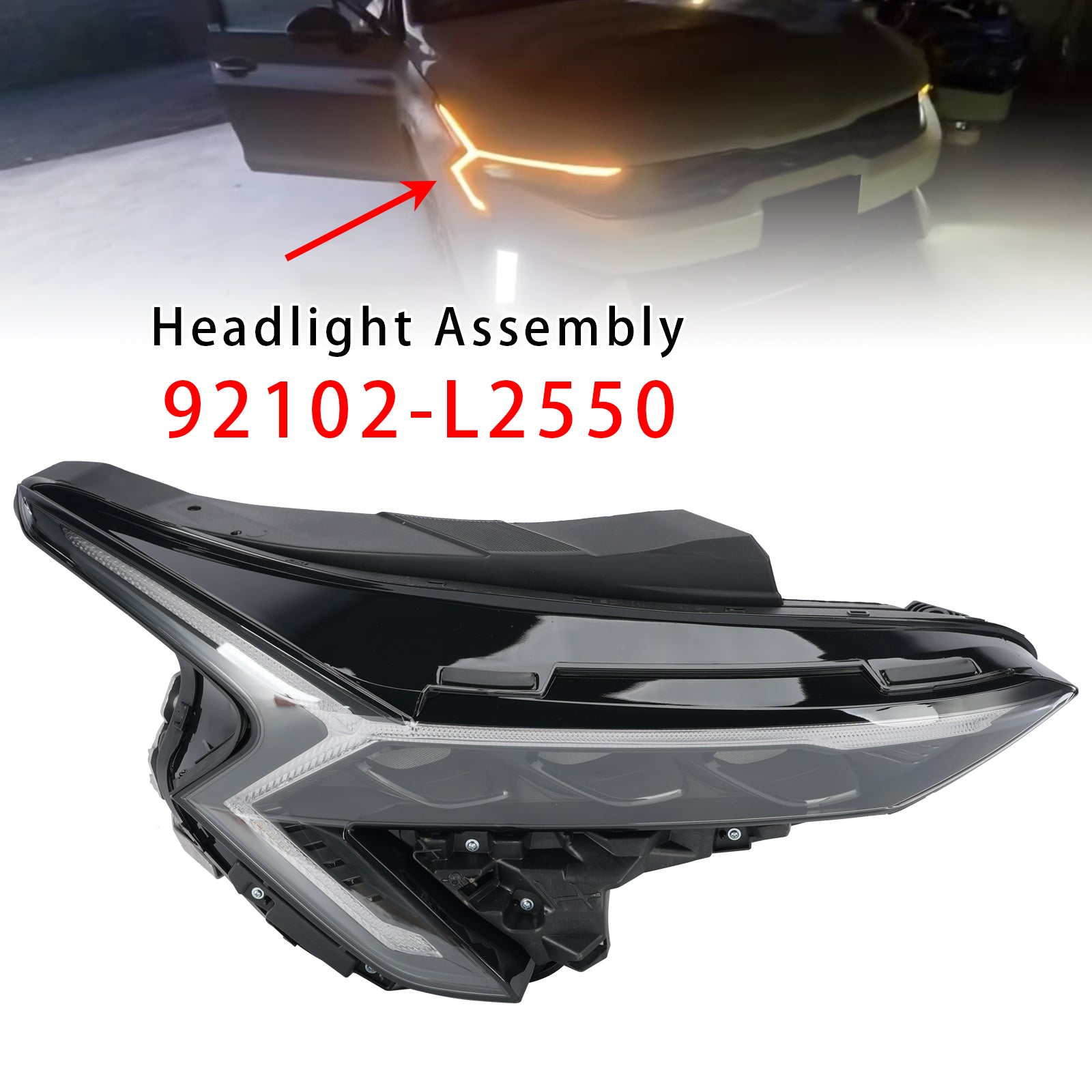 Right LED Headlight Assembly 92102-L2550 For Kia K5 EX LXS GT 2025-2026