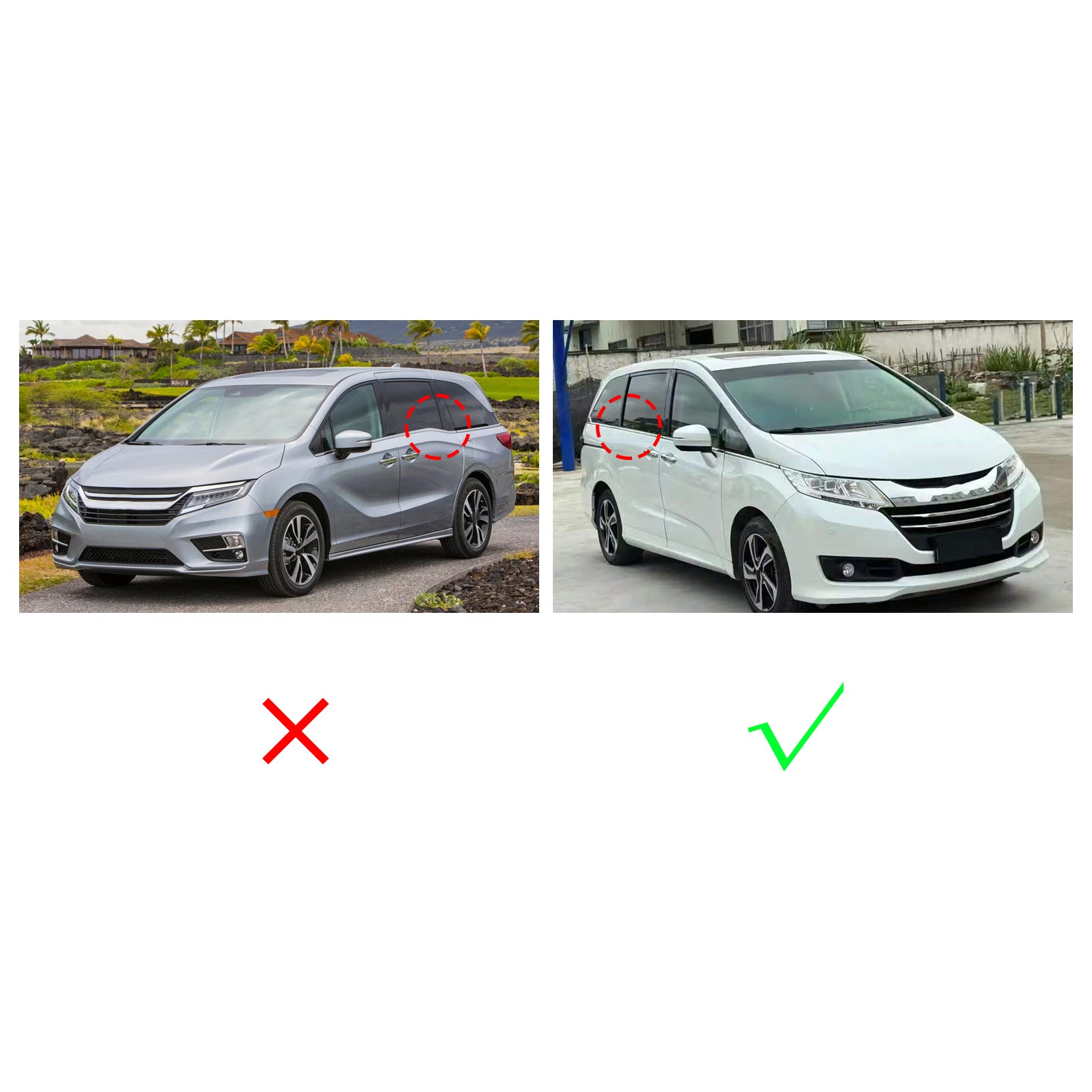 4PCS Car Window Weatherstrip Chrome 72450-TA6-A01 For Honda Odyssey 2015-2020