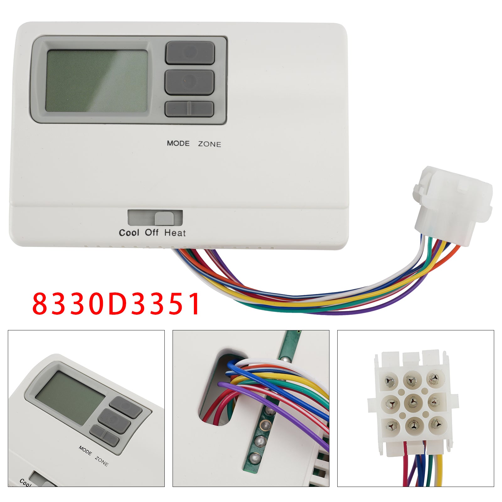 8330D3351 Digital Thermostat Rv Thermostat Heat/Cool WallMount White For Coleman