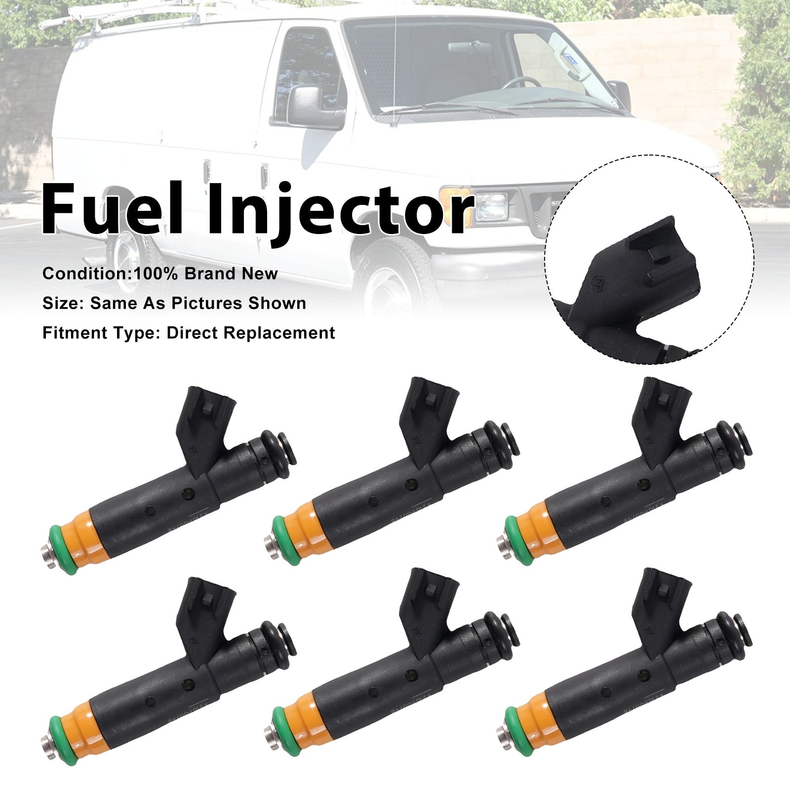 6Pcs Fuel Injector For Ford E-150 E-250 F-150 4.2L V6 2000-2003 YR3E-A6A