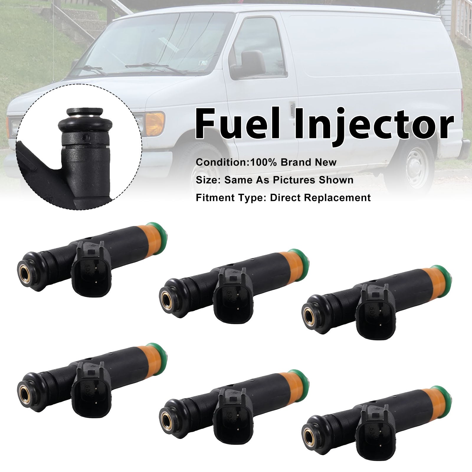 6Pcs Fuel Injector For Ford E-150 E-250 F-150 4.2L V6 2000-2003 YR3E-A6A