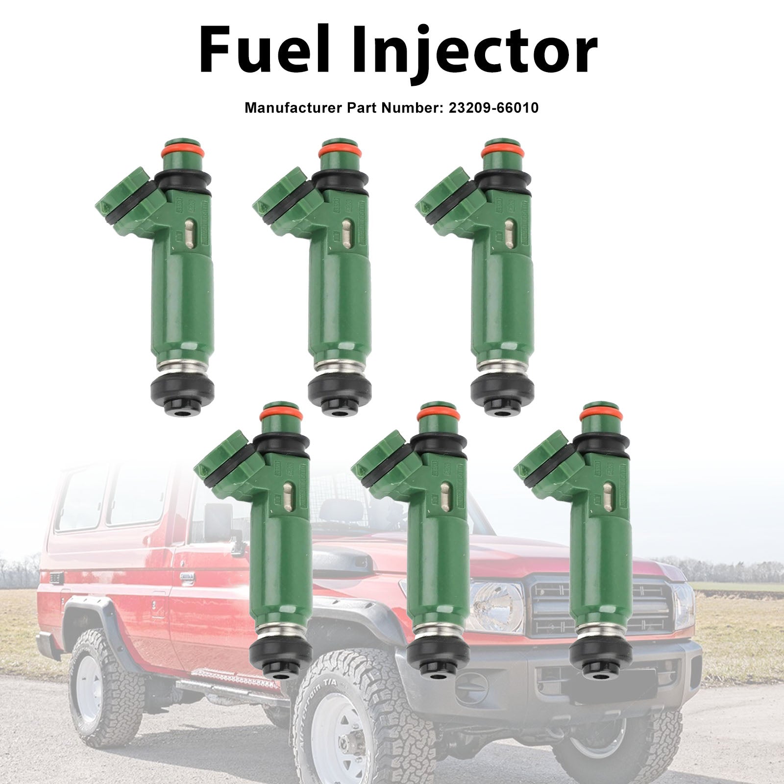 6Pcs Fuel Injector For Toyota Landcruiser FZJ78 1FZ-FE 1999-06 23250-66010