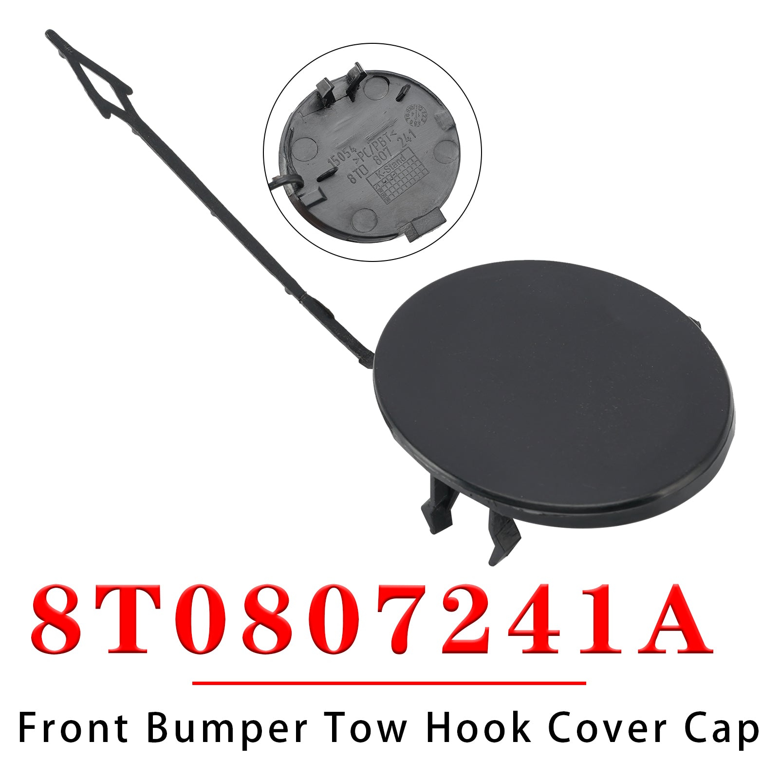 Front Bumper Tow Hook Cover Cap 8T0807241A for Audi A5 2008-2011 S-Line