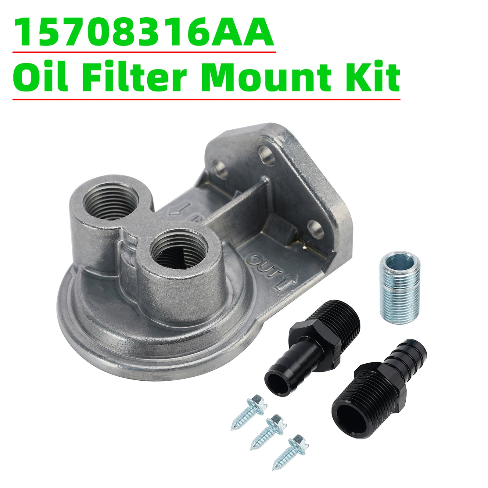 15708 Oil Filter Mount Kit 1/2 in NPT Female Ports 3/4-16 in Center Thread
