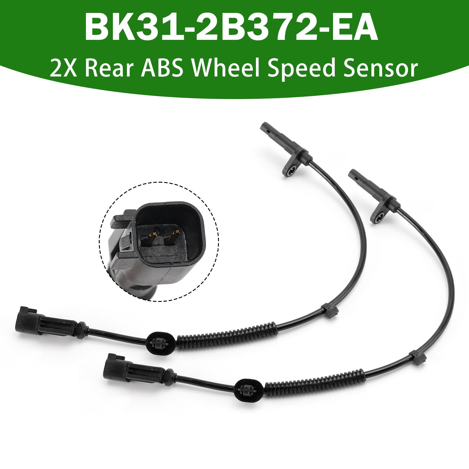 2X Rear ABS Wheel Speed Sensor for Ford Transit 1817687 BK31-2B372-EA